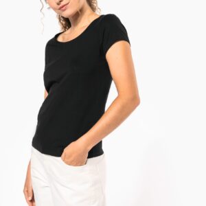 Kariban Dames-T-shirt korte mouwen met boothals