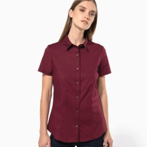 Kariban Dames stretch blouse korte mouwen
