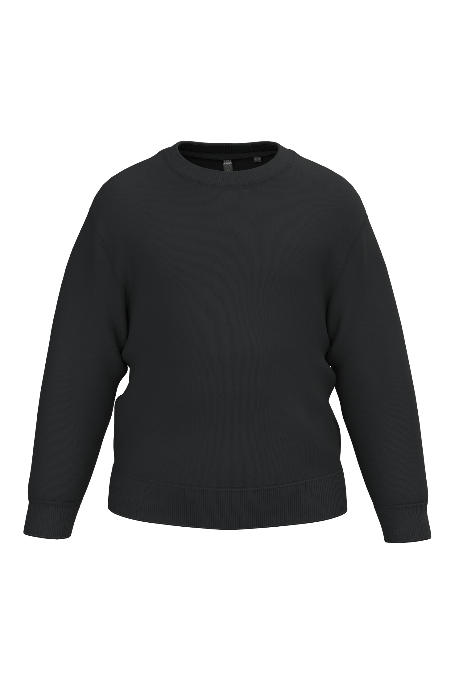 Kariban Gerecyclede kindersweater met ronde hals — Black