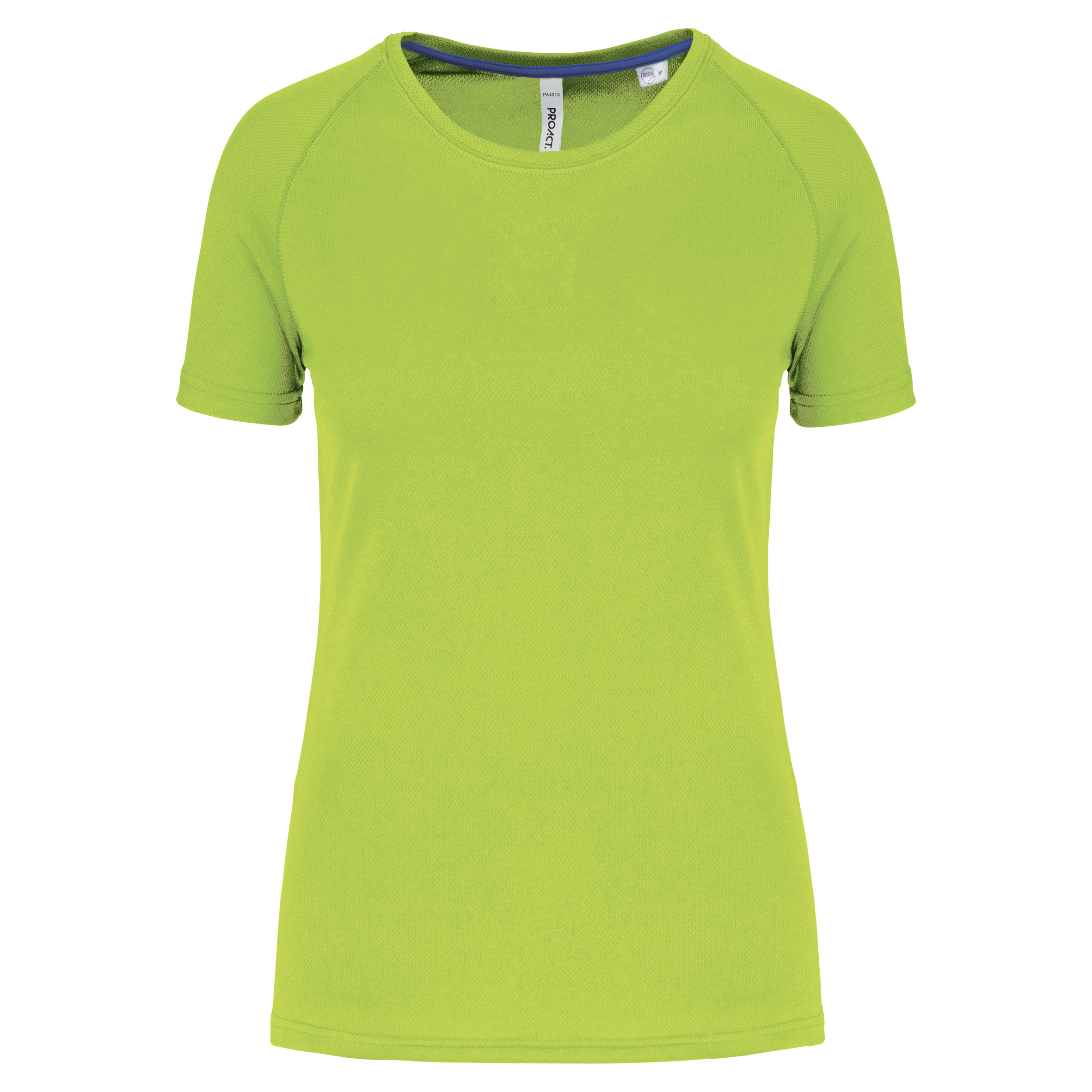 PROACT® Gerecycled damessport-T-shirt met ronde hals — Lime