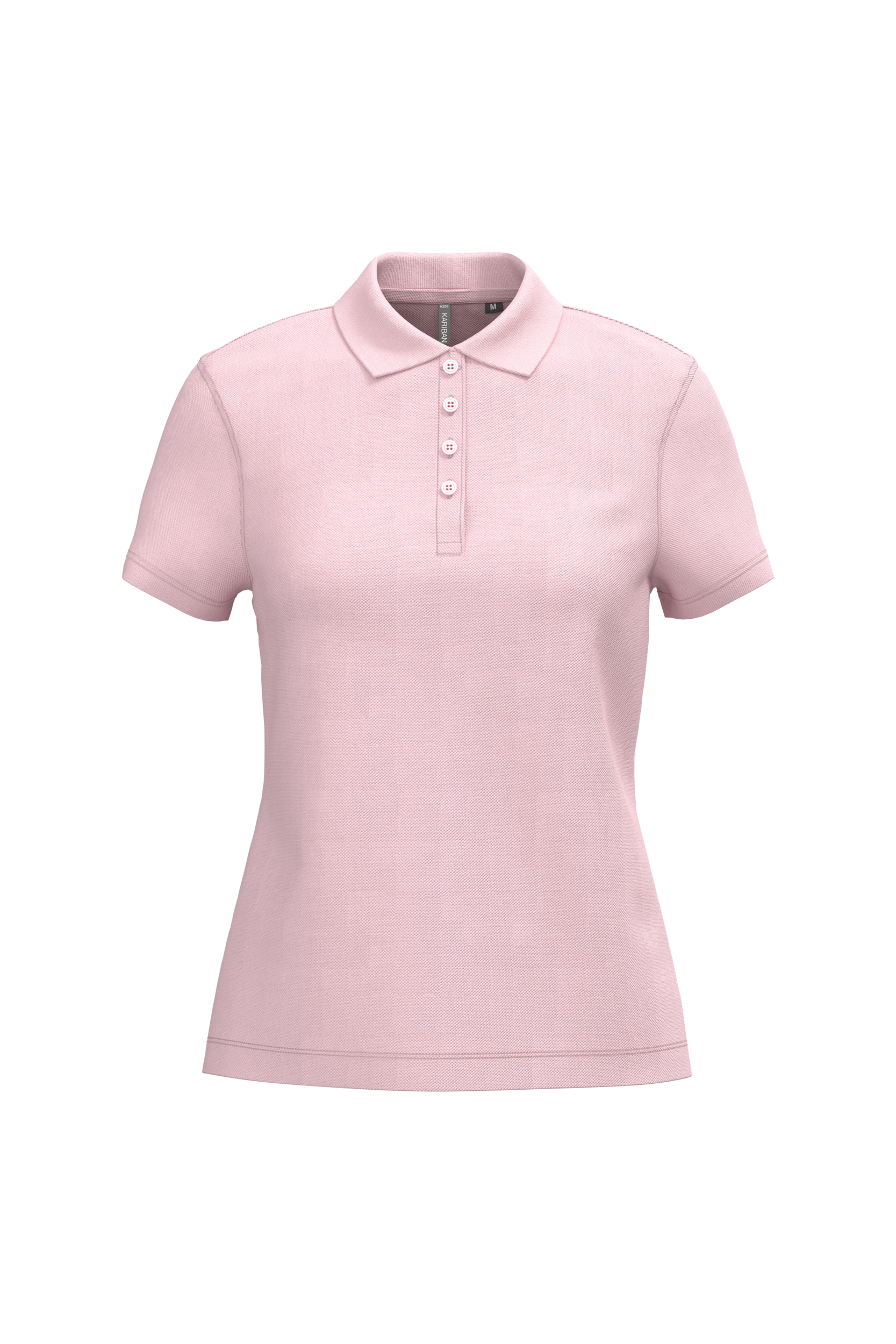 Kariban Piqué-damespolo korte mouwen — Pale Pink