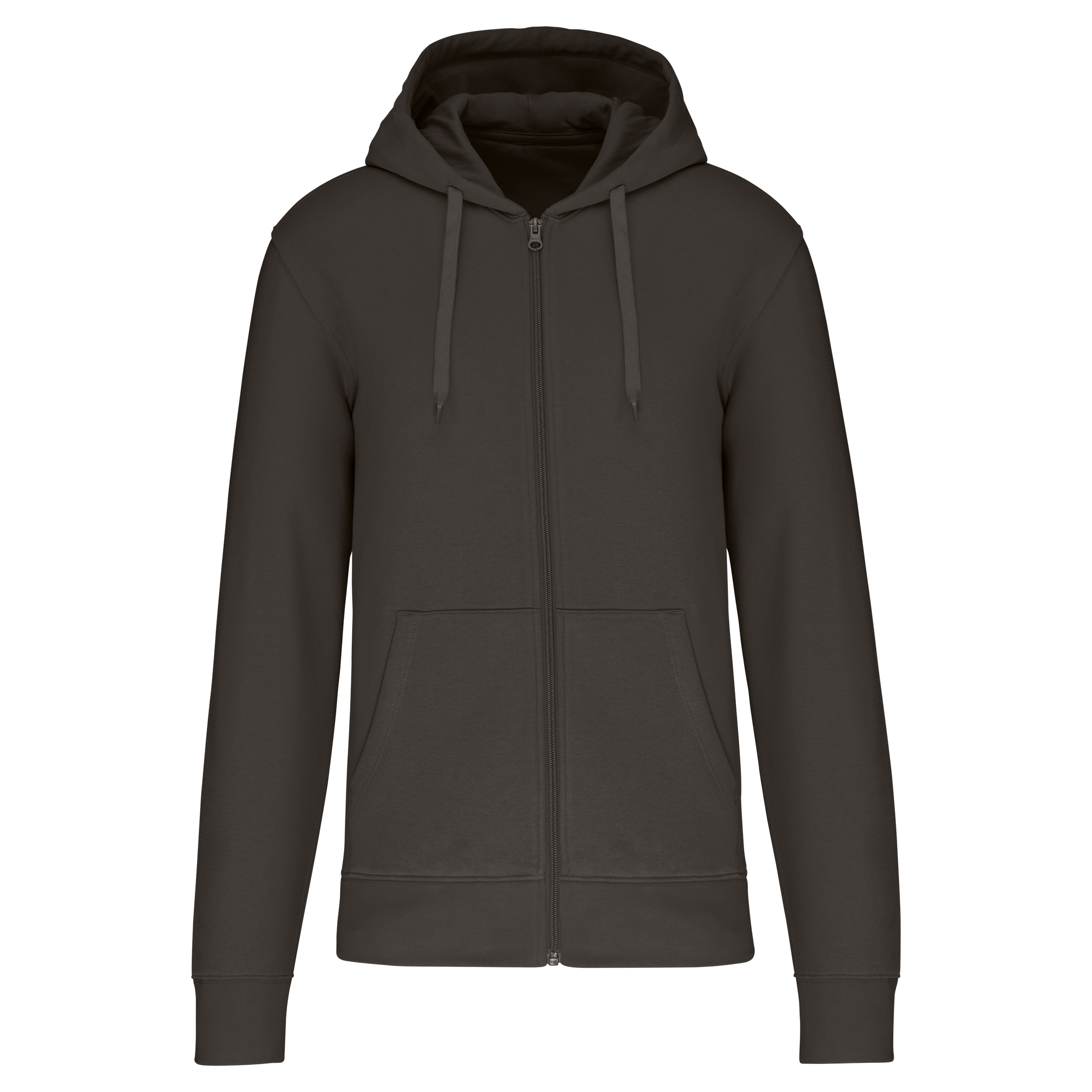 Kariban Ecologische herensweater met capuchon en ritssluiting — Dark Grey