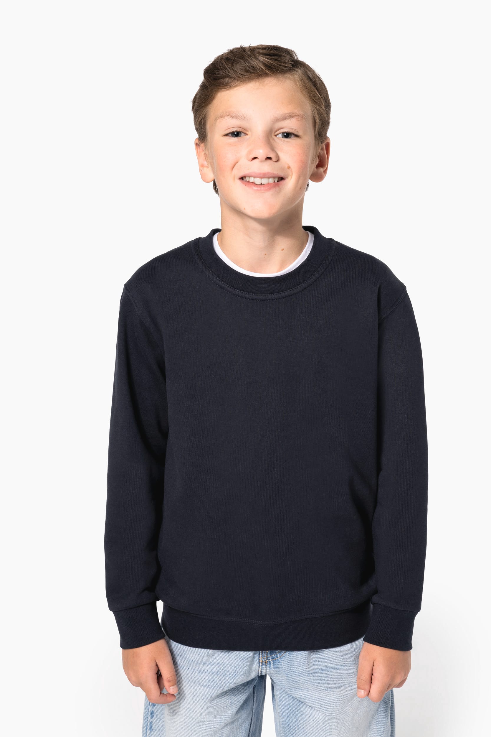Kariban Gerecyclede kindersweater met ronde hals