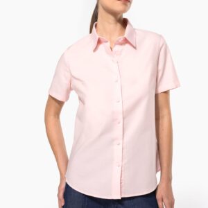 Kariban Dames Oxford blouse korte mouwen