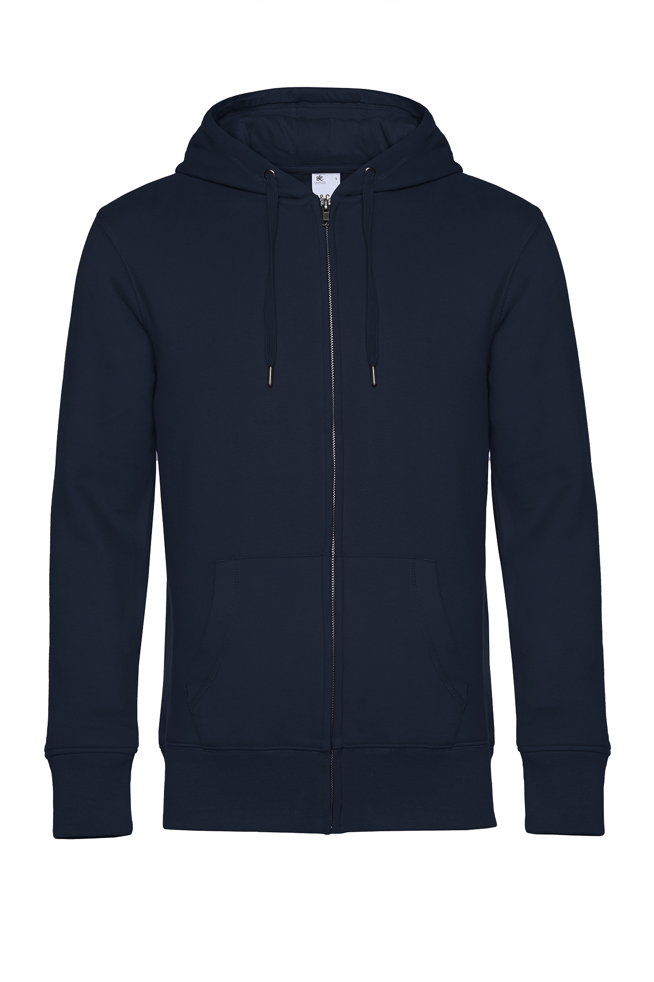 B&C KING Sweatshirt met capuchon en rits — Navy