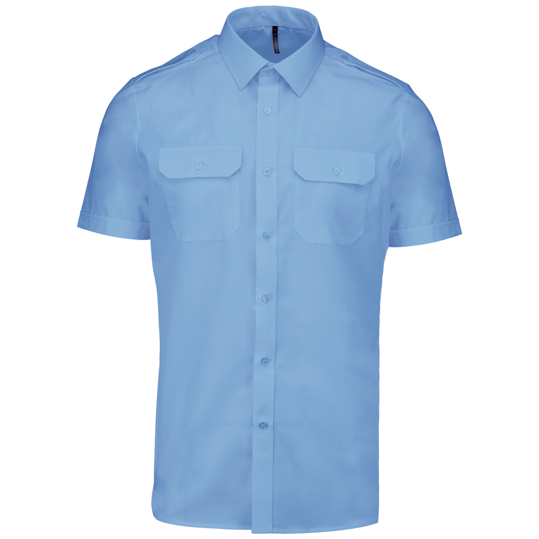 Kariban Herenpilootoverhemd korte mouwen — Sky Blue