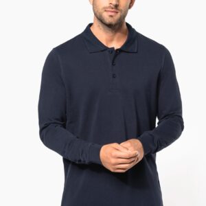 Kariban Piqué-herenpolo lange mouwen