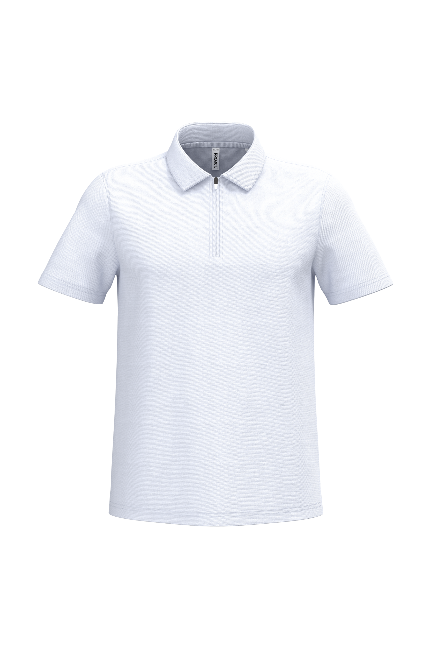 PROACT® Heren sportpolo met kraag met kwartrits — White