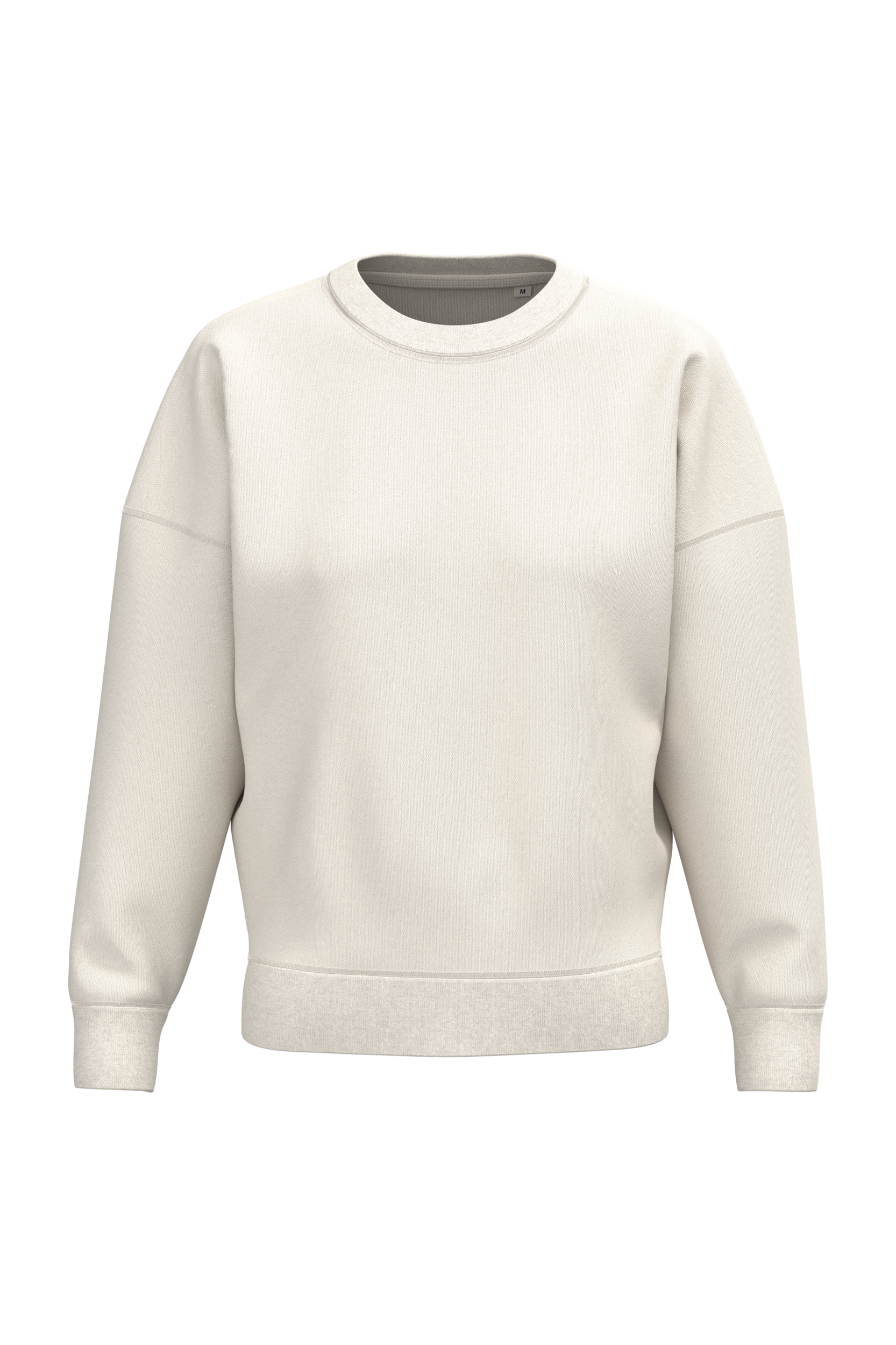 Native Spirit Ecologische dames sweater met ronde hals en verlaagde schouders — Ivory