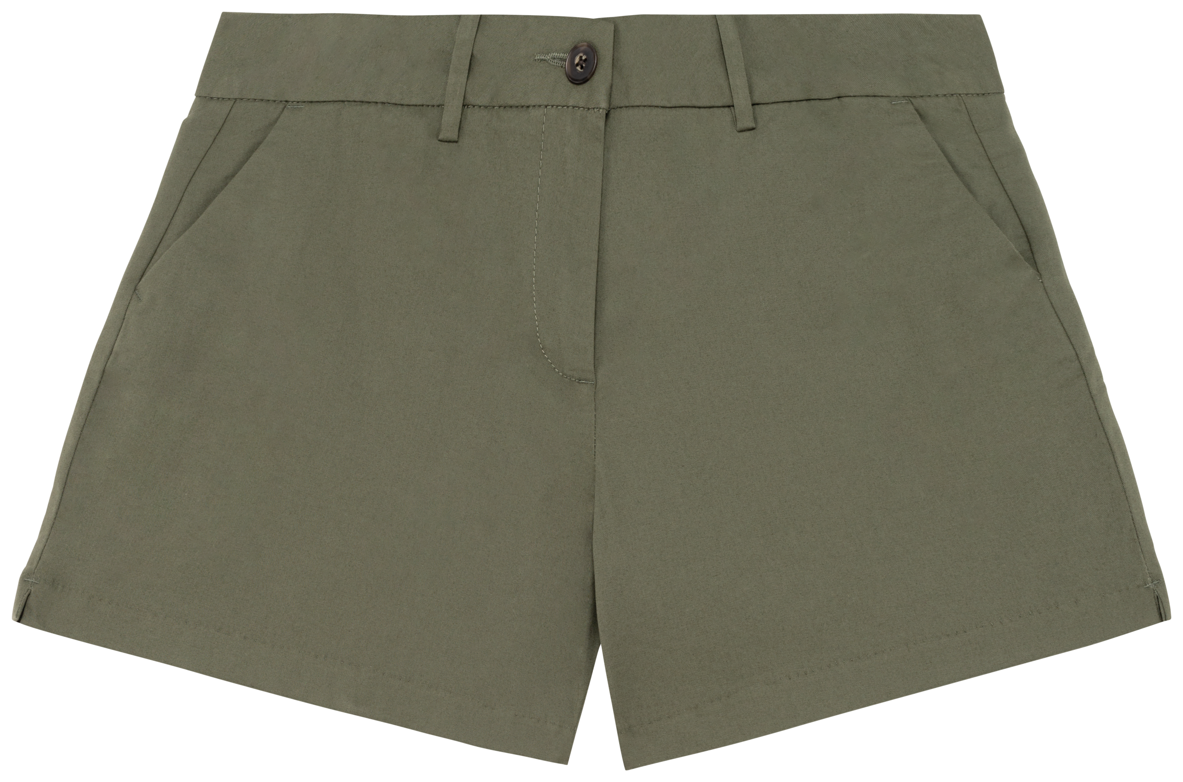 Native Spirit Ecologische chinobermuda dames — Organic Khaki