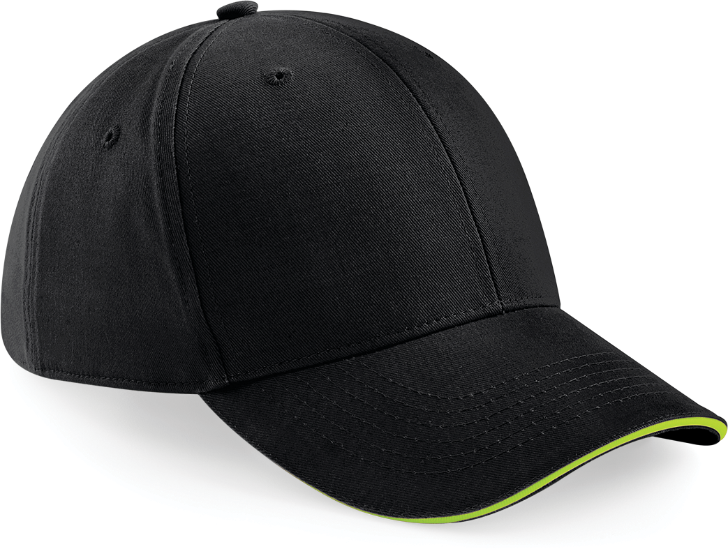 Beechfield® Pet Athleisure met 6 panelen — Black / Lime Green