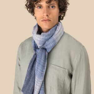 Spasso Gestreepte uniseks tulbanddoek  — Blue Classic Checks