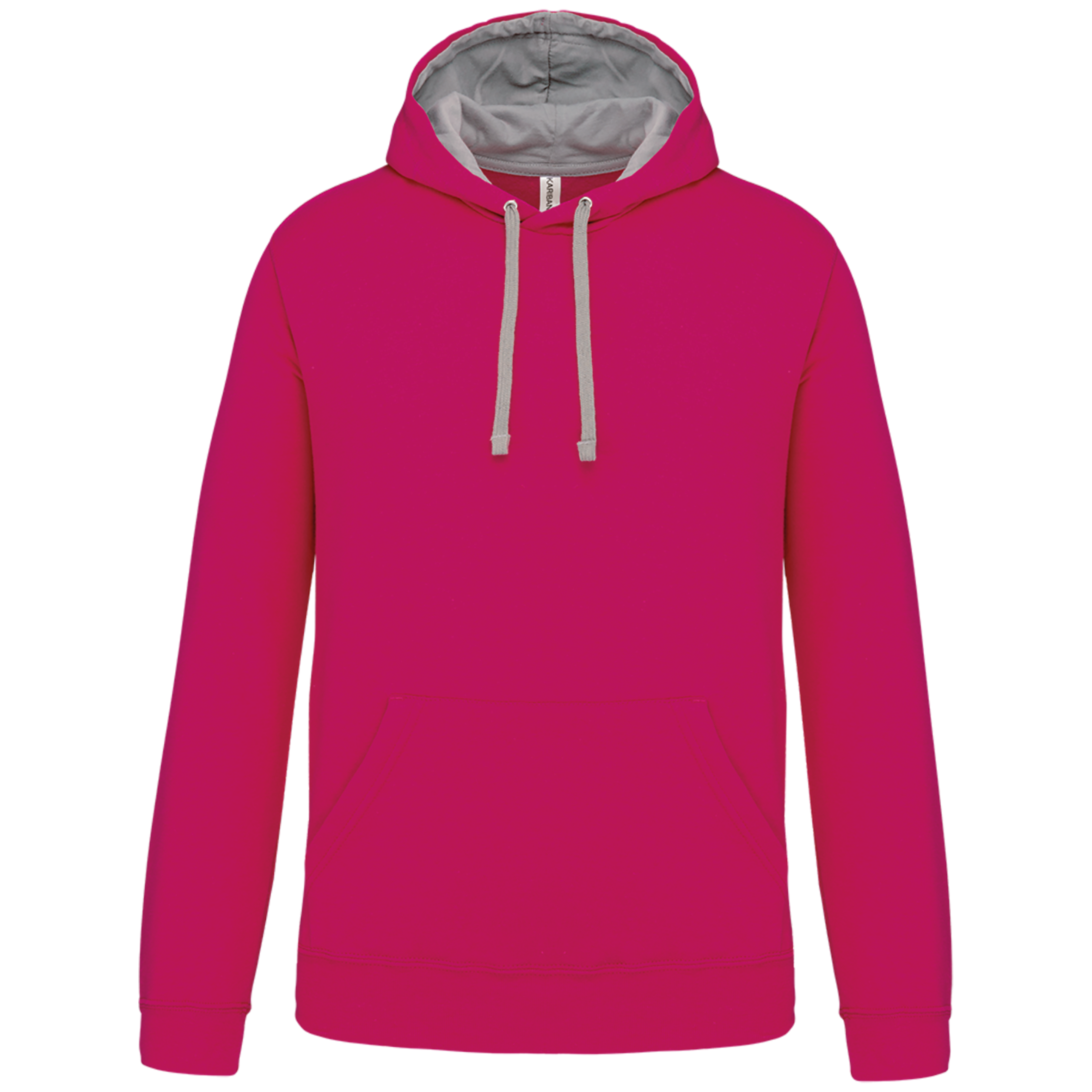 Kariban Sweater met contrasterende capuchon — Fuchsia / Fine Grey