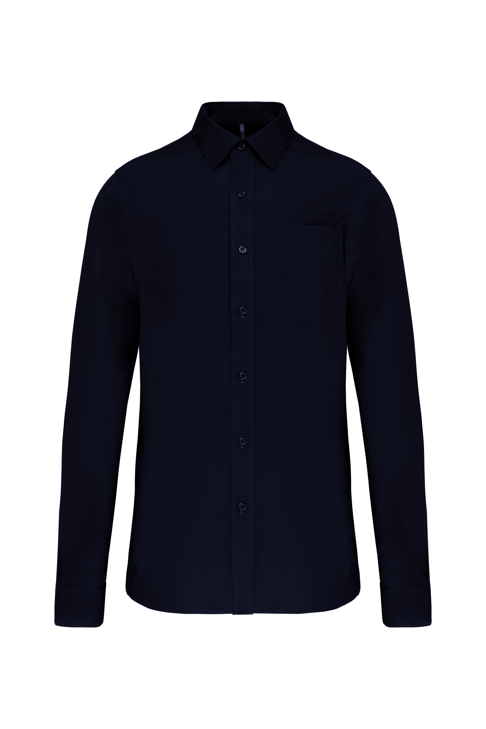 Kariban Heren poplin overhemd lange mouwen — Navy