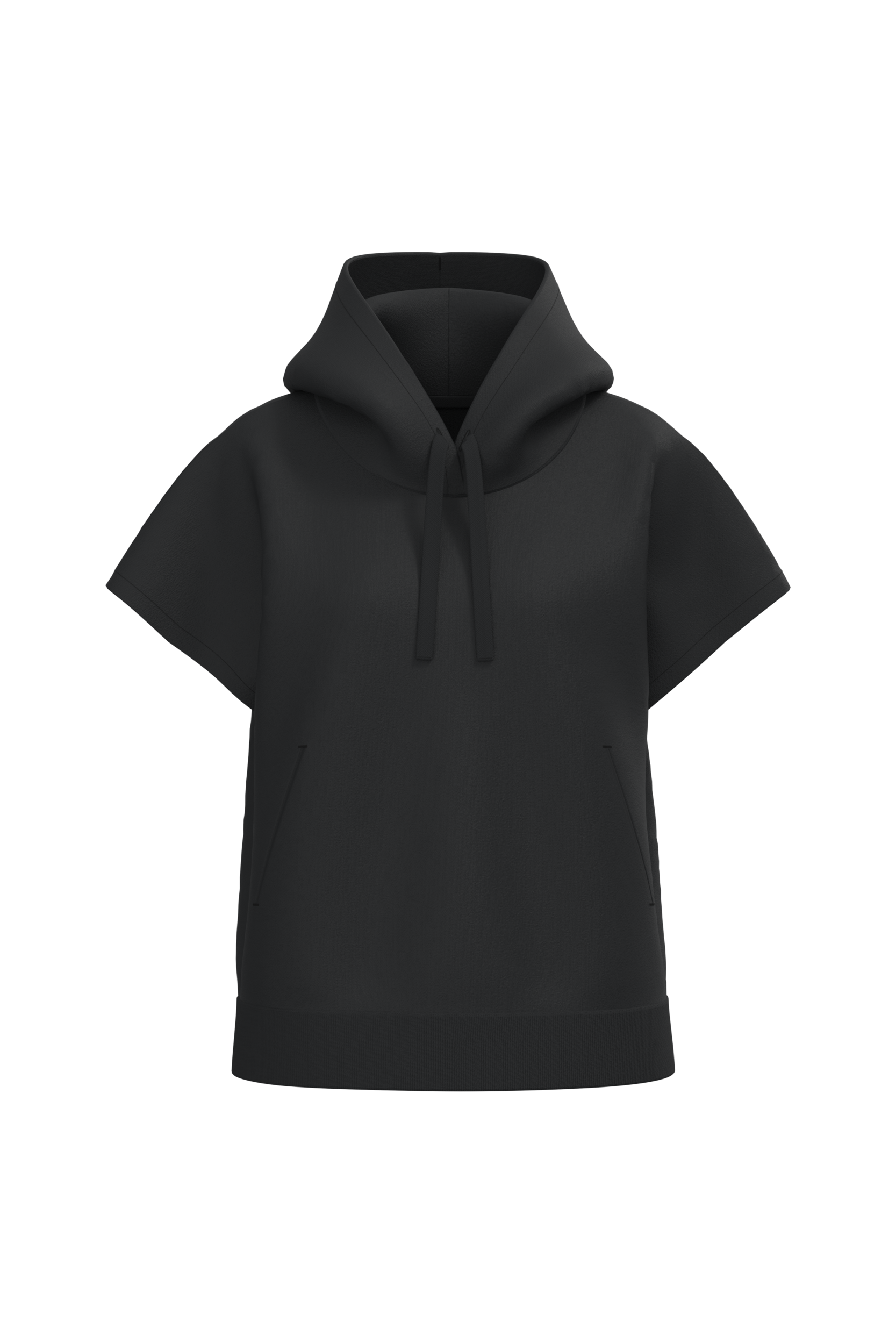 Native Spirit Ecologische ruime, mouwloze damessweater met capuchon in French Terry — Black