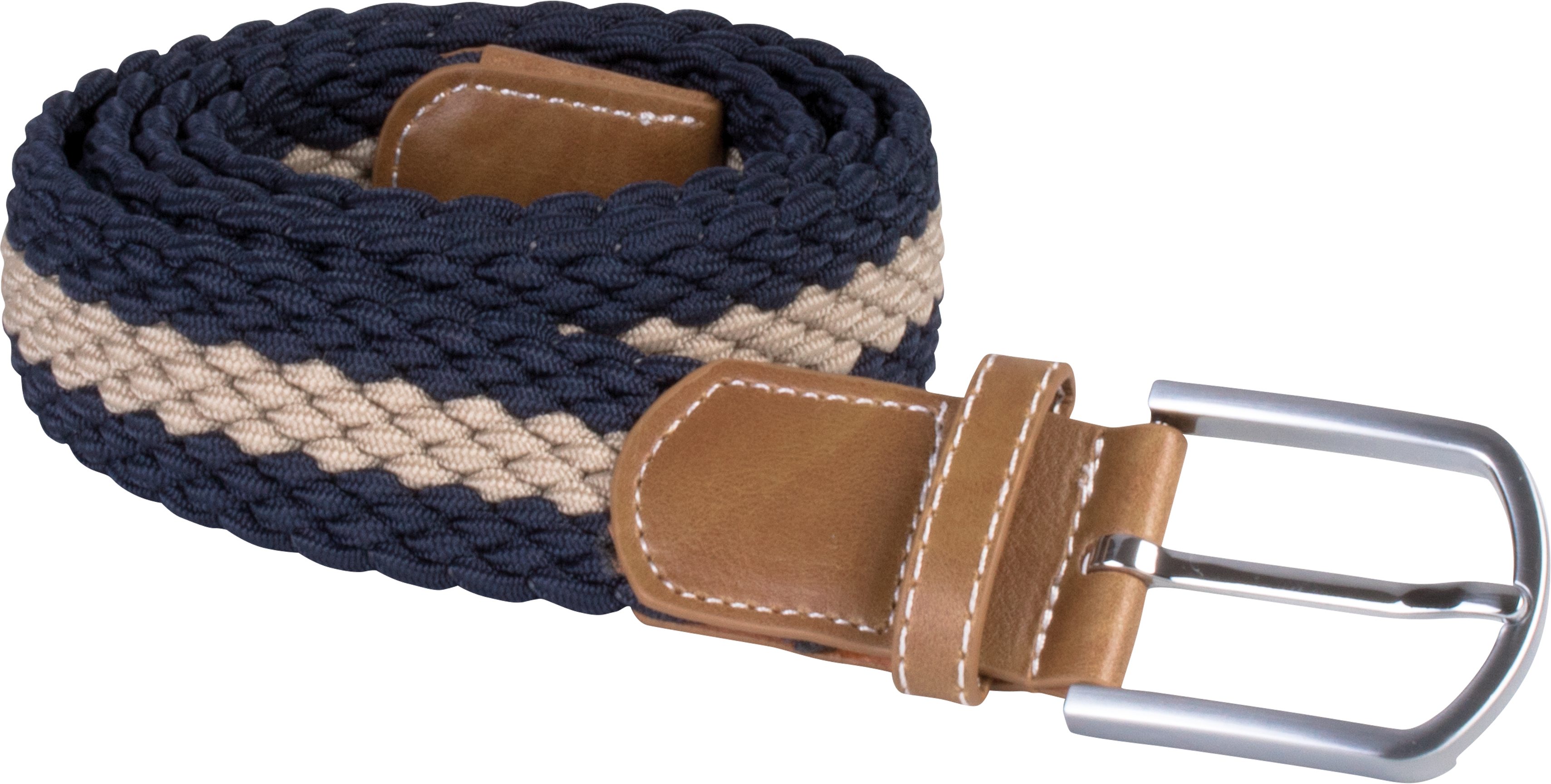 K-up Elastische gevlochten riem — Navy / Beige