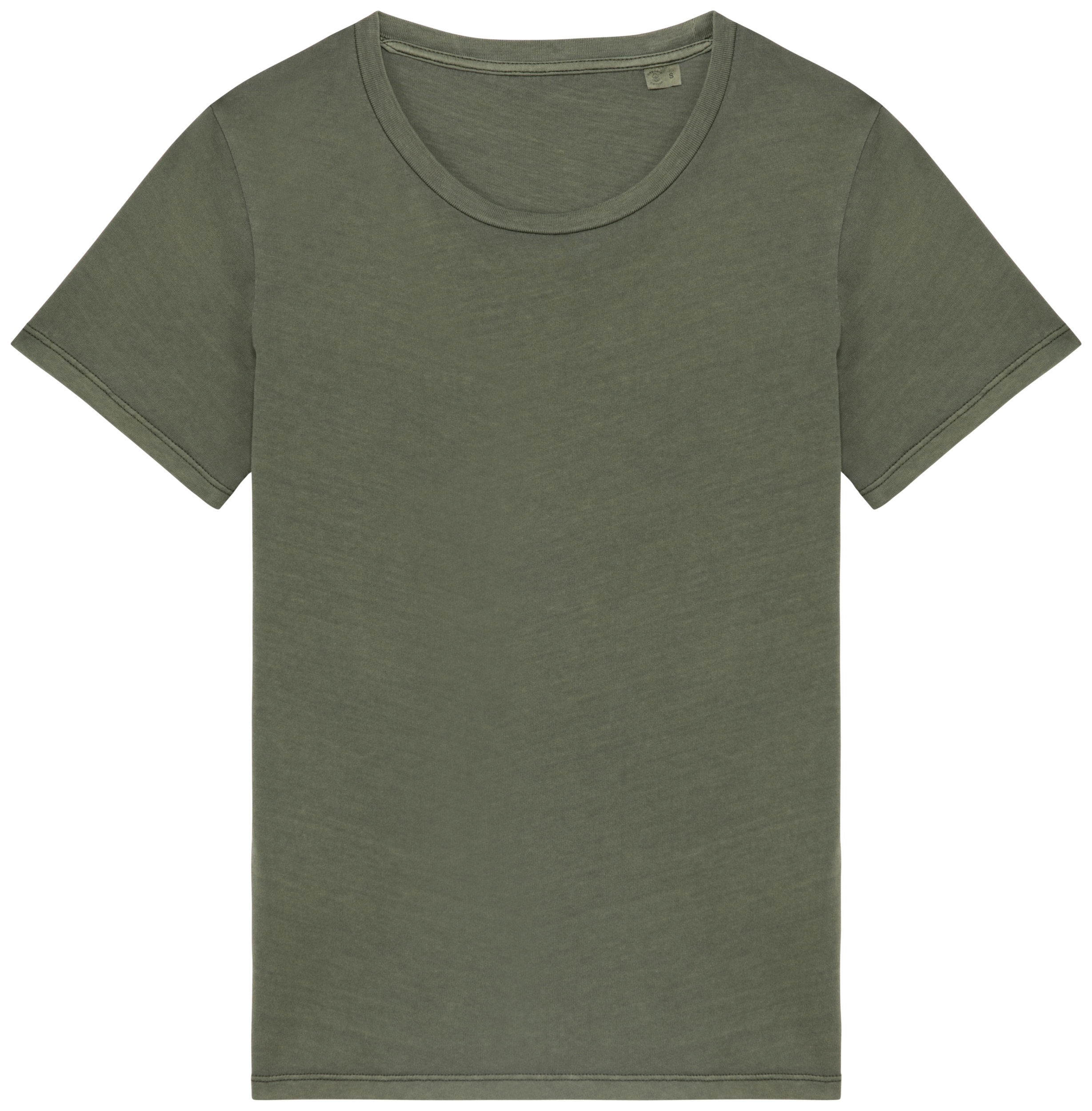Native Spirit Ecologisch verwassen dames T-shirt — Washed Organic Khaki