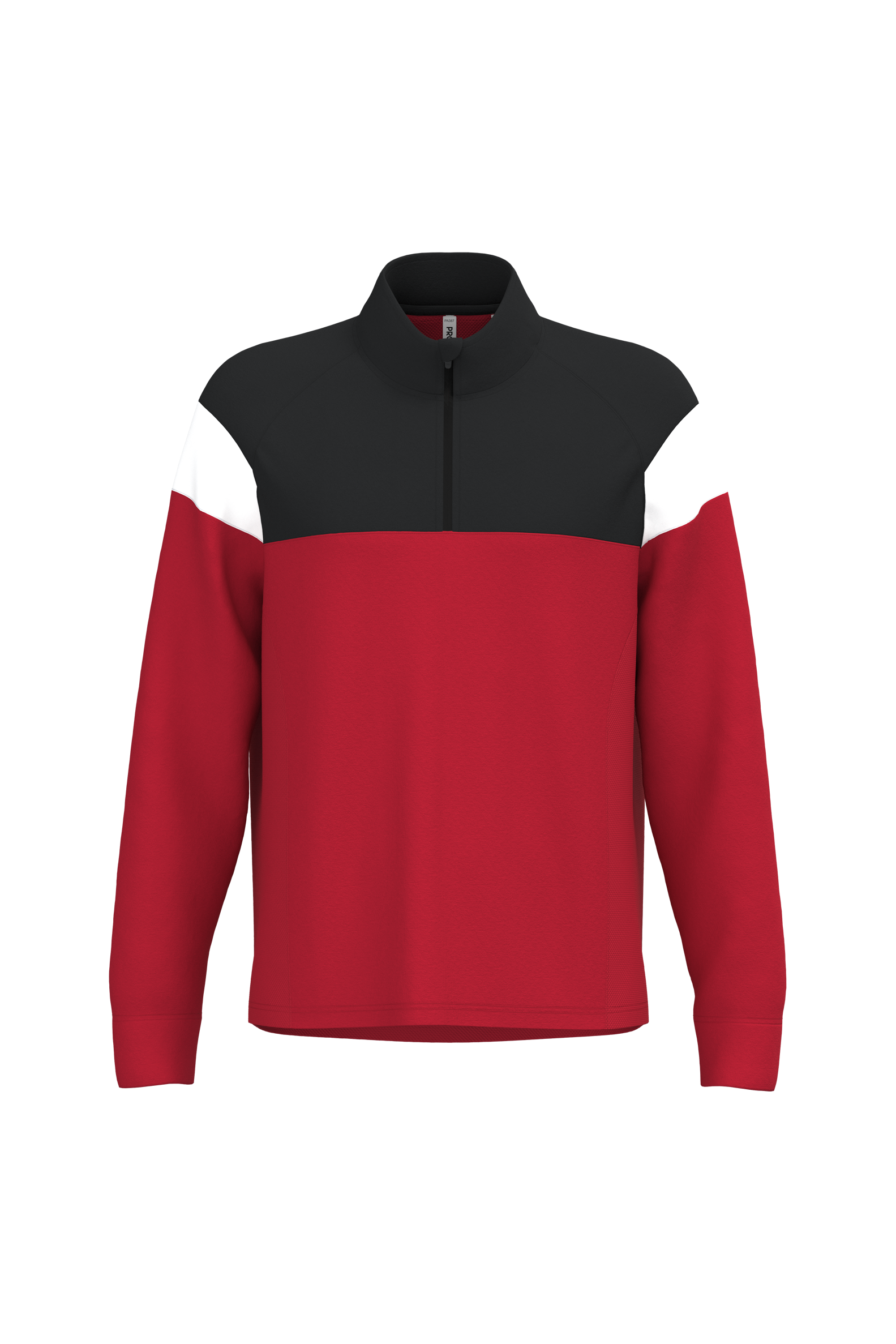 PROACT® Trainingssweater 1/4 rits uniseks — Sporty Red / Black