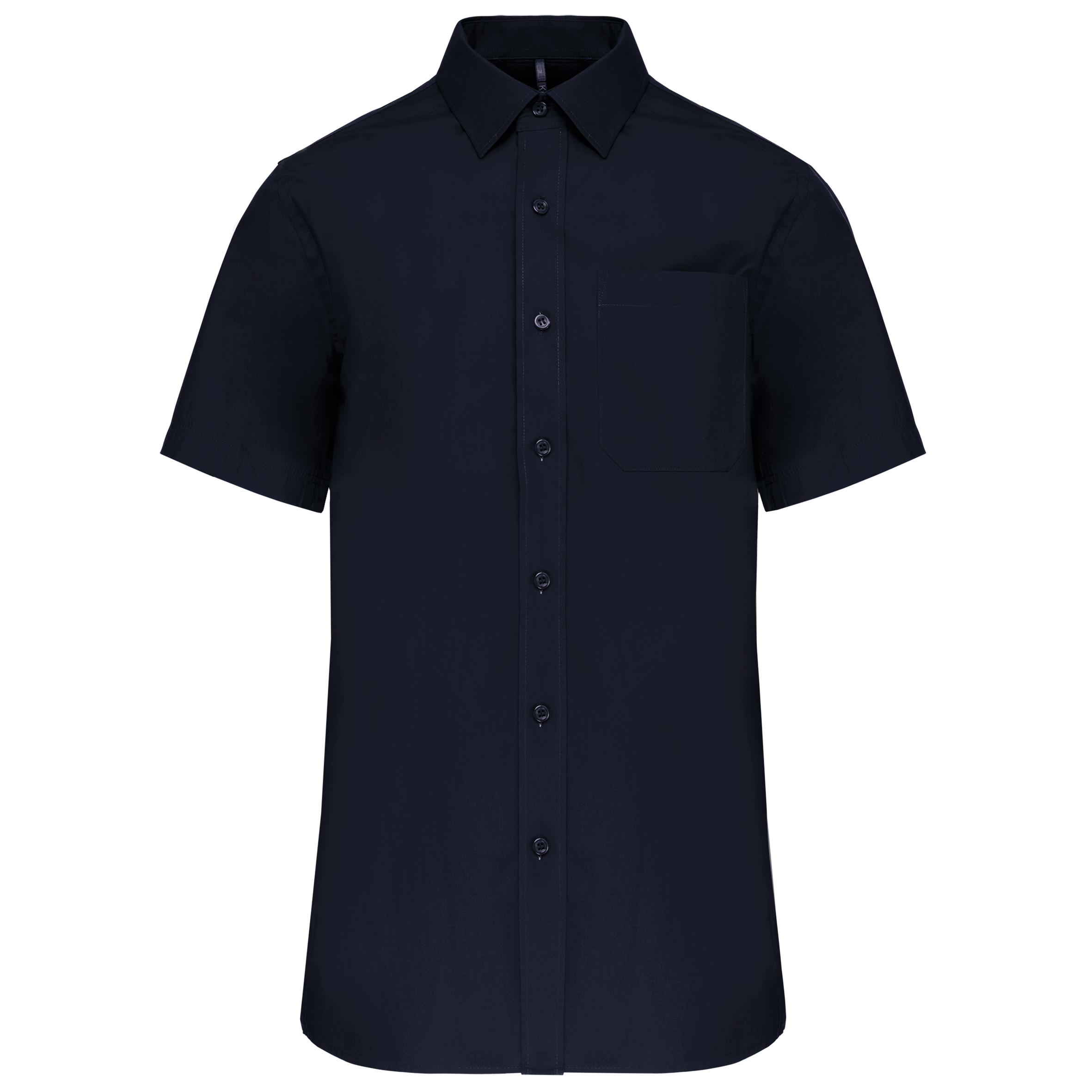 Kariban Heren poplin overhemd korte mouwen — Navy