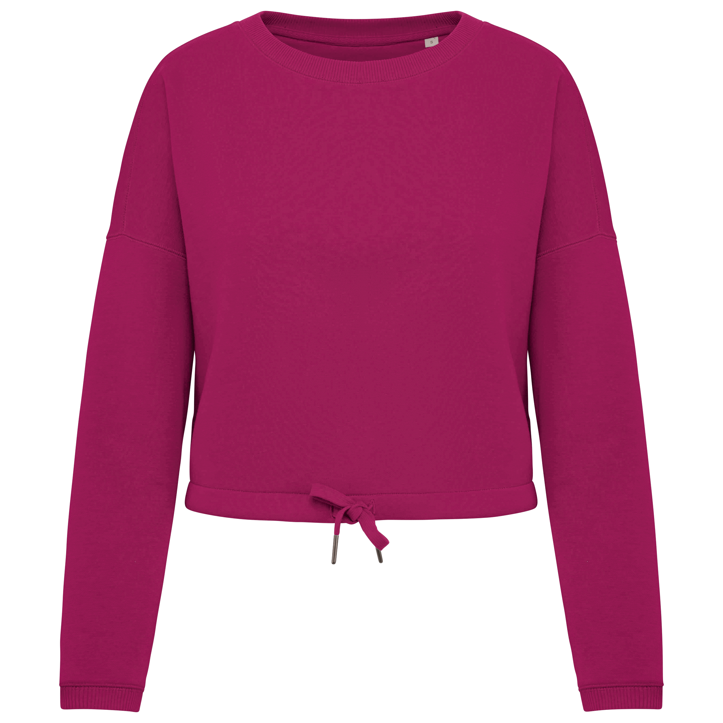 Native Spirit Ecologische cropped damessweater met ronde hals — Cherry Purple