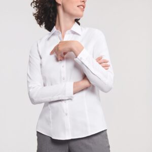 Russell Ladies Long Sleeve Herringbone Shirt