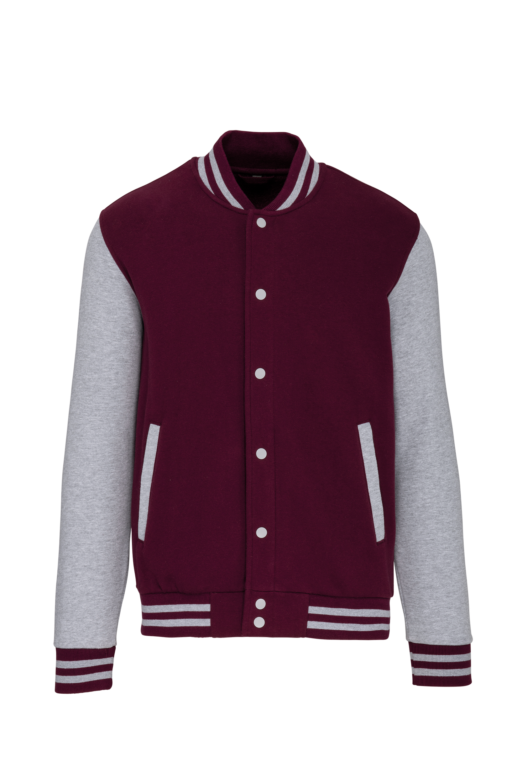 Kariban College jacket unisex — Wine / Oxford Grey