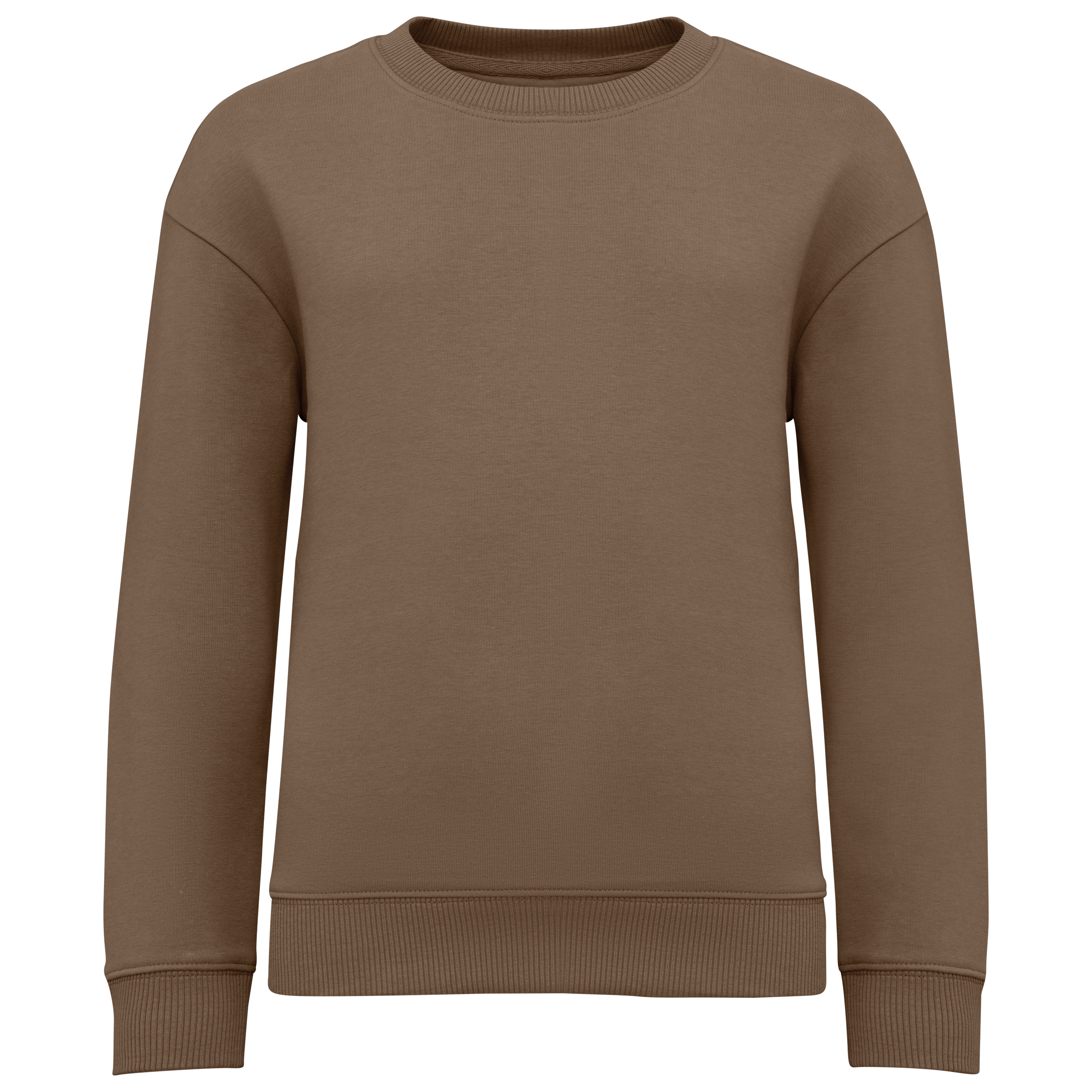 Native Spirit Ecologische cropped kindersweater met ronde hals — Driftwood