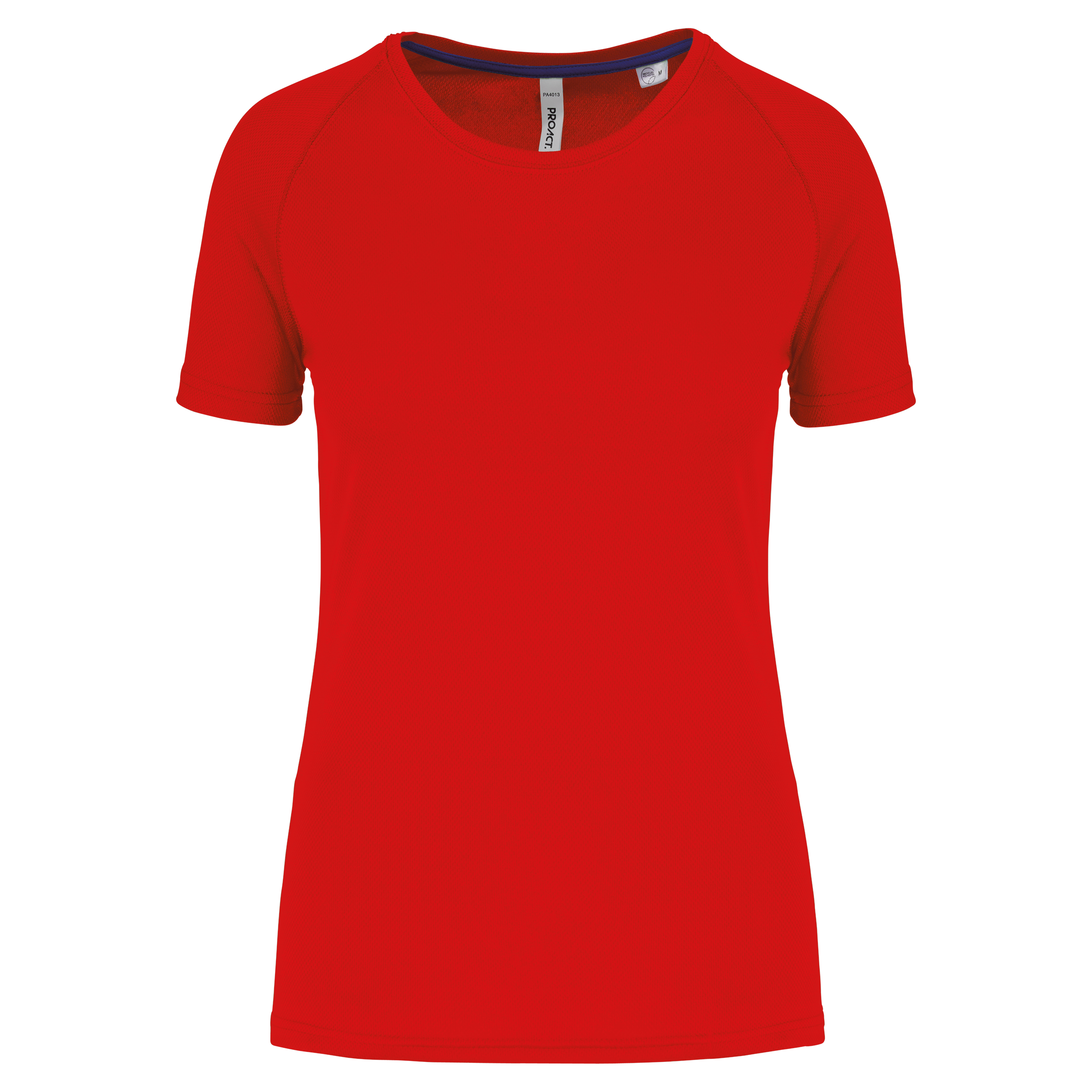 PROACT® Gerecycled damessport-T-shirt met ronde hals — Red