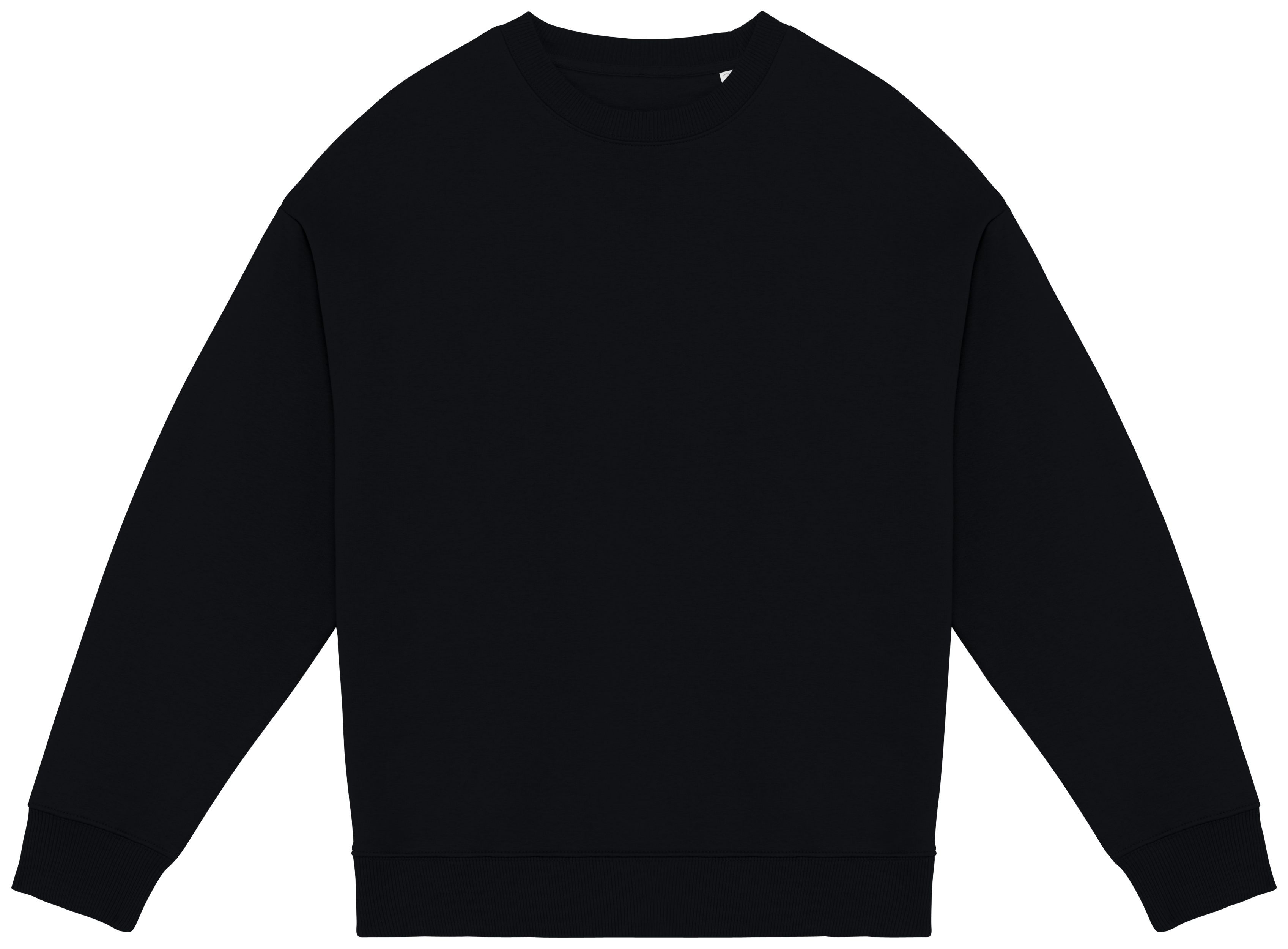 Native Spirit Ecologische oversized uniseks sweater met ronde hals — Black