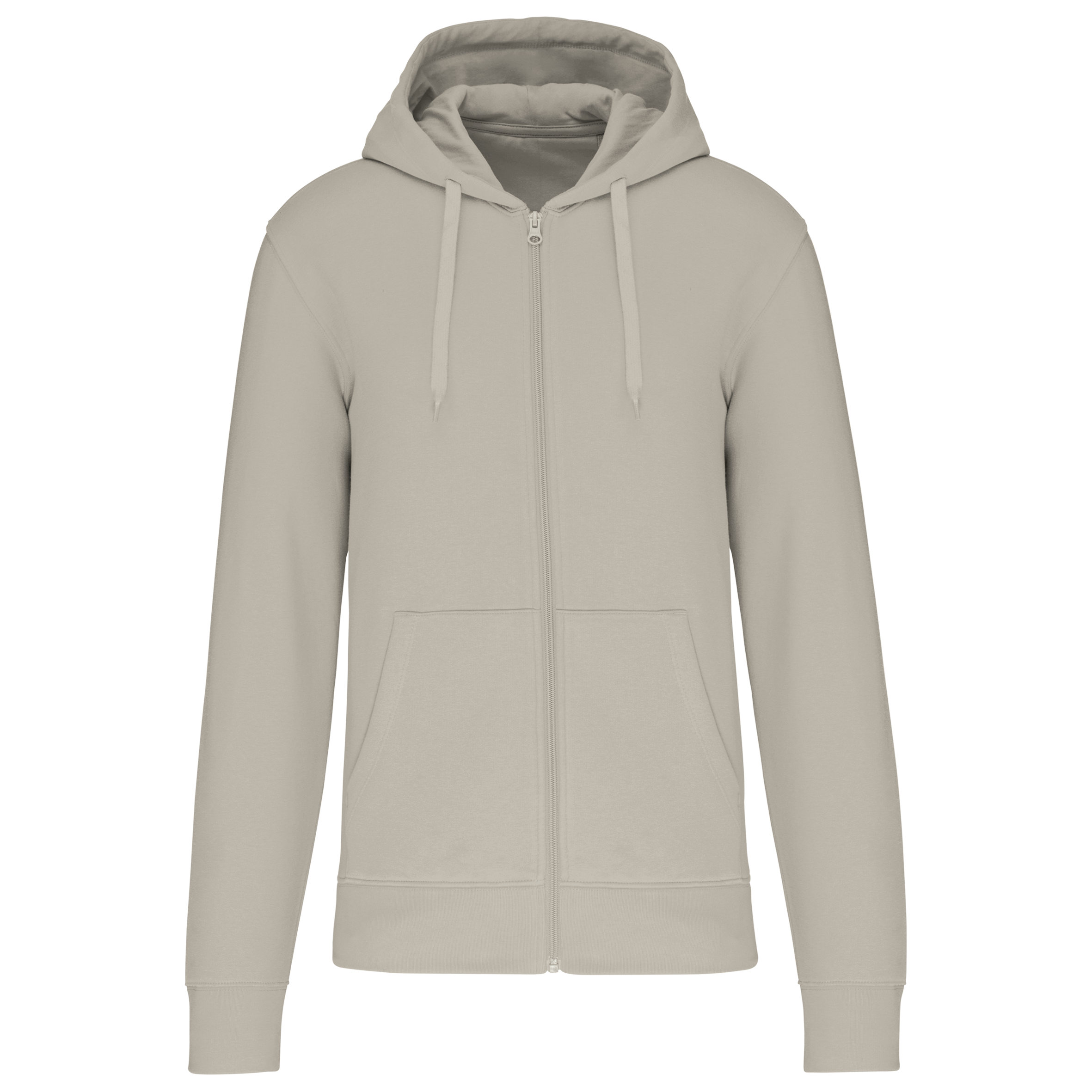 Kariban Ecologische herensweater met capuchon en ritssluiting — Clay