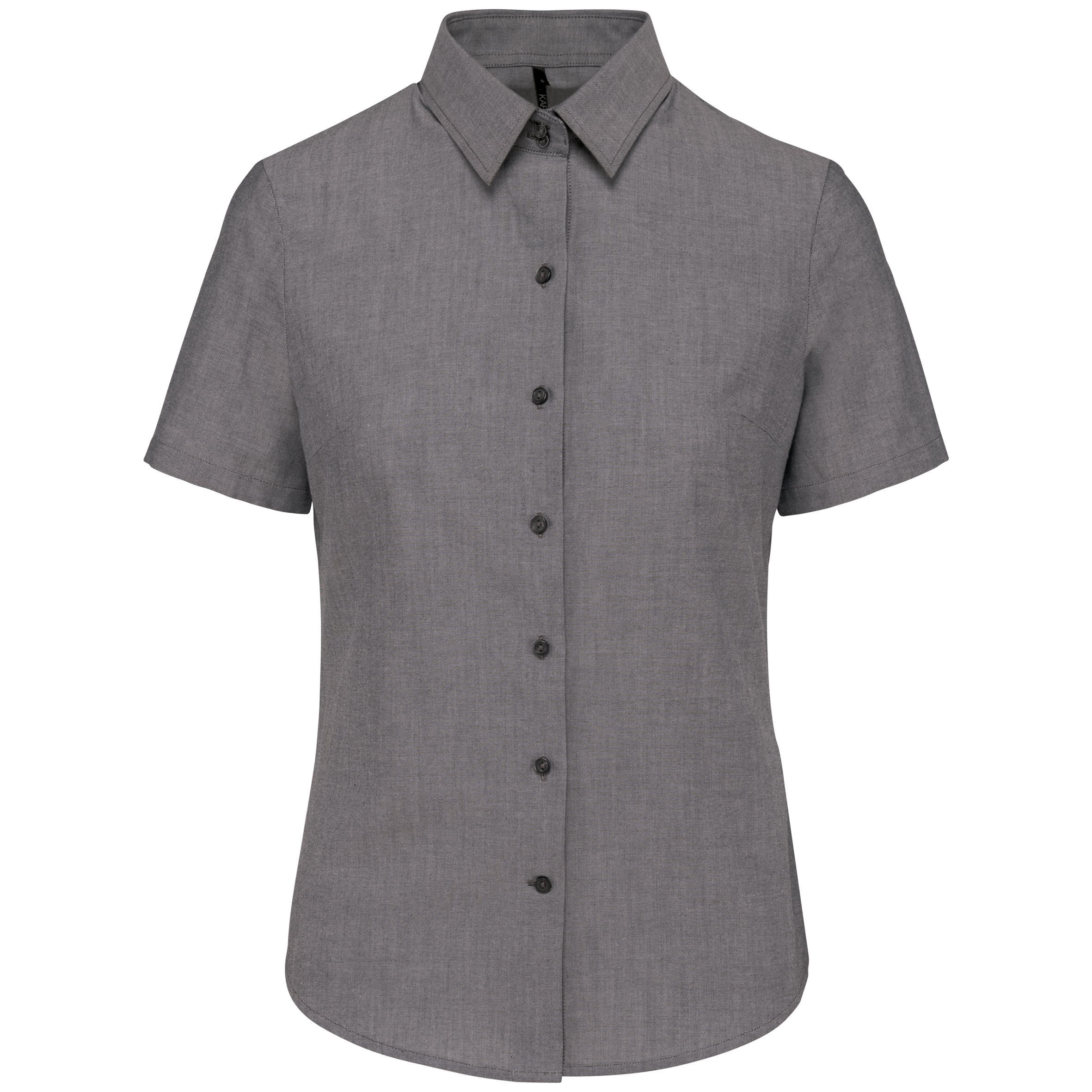 Kariban Dames Oxford blouse korte mouwen — Oxford Silver