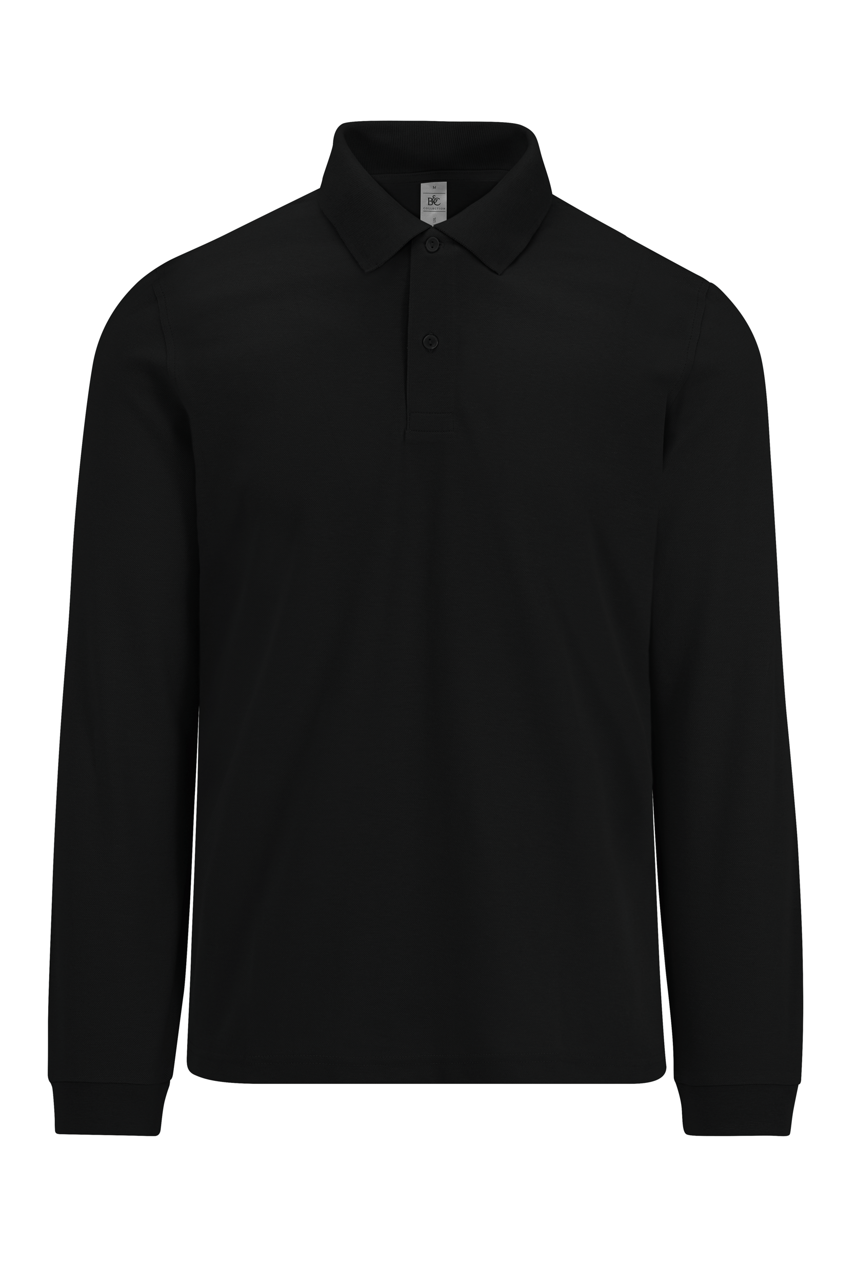 B&C MY POLO 210 Heren lange mouwen — Black