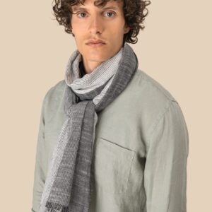 Spasso Gestreepte uniseks tulbanddoek  — Urban Grey Stripes