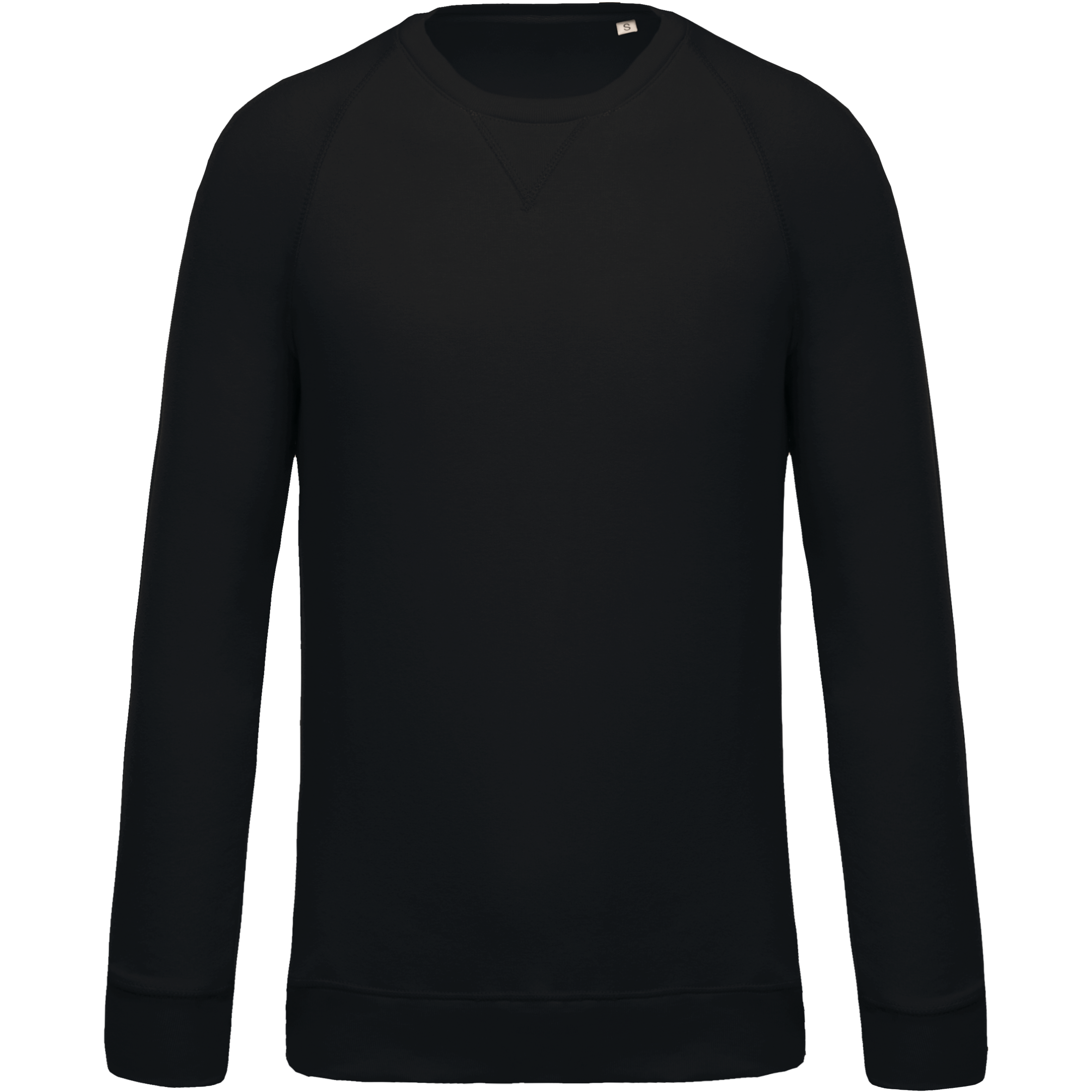 Kariban Herensweater BIO ronde hals raglanmouwen — Black