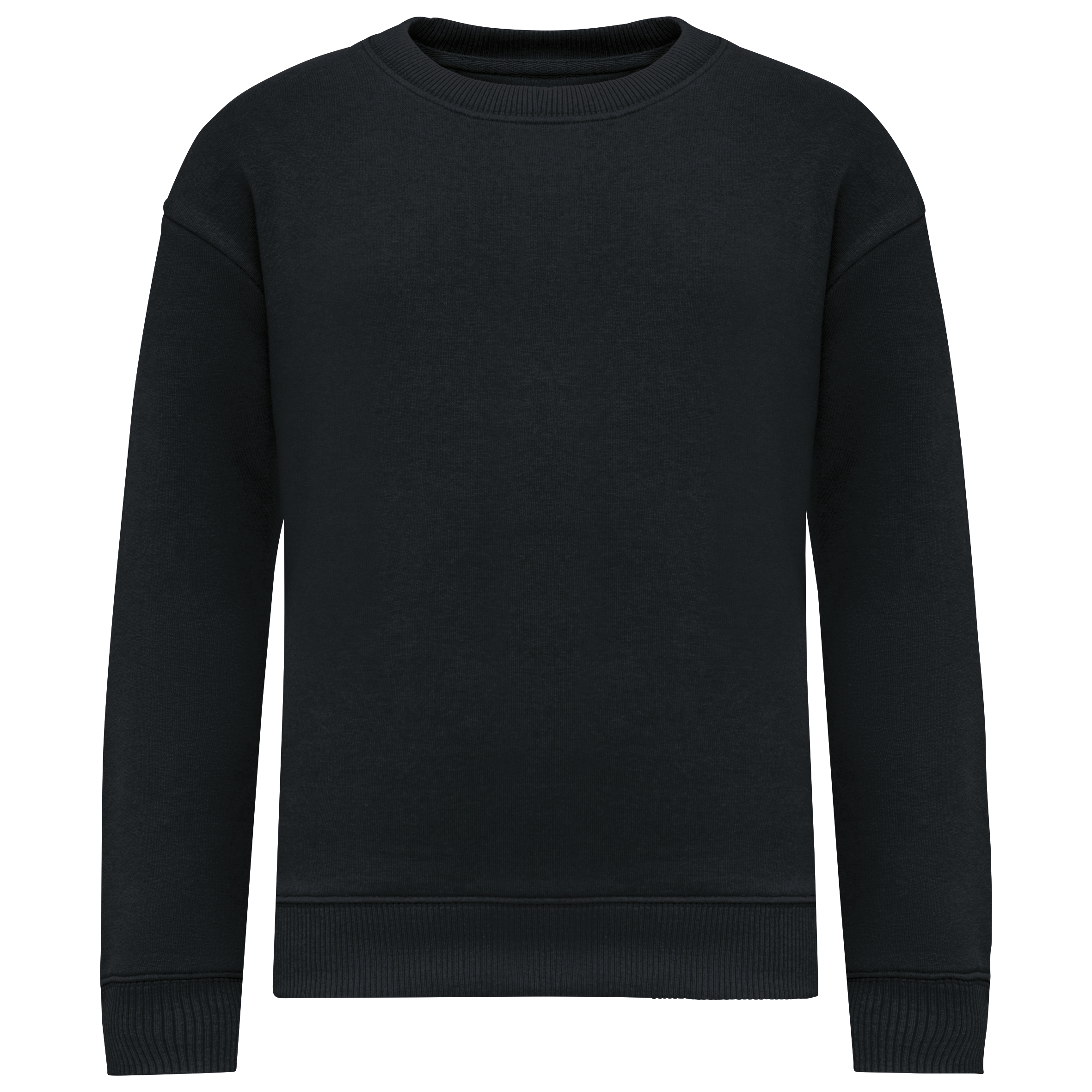 Native Spirit Ecologische cropped kindersweater met ronde hals — Black