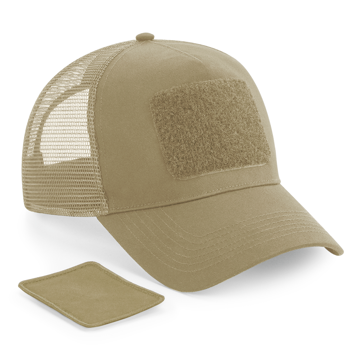 Beechfield® Meshpet, verstelbaar aan de achterkant met afneembare patch. — Desert sand