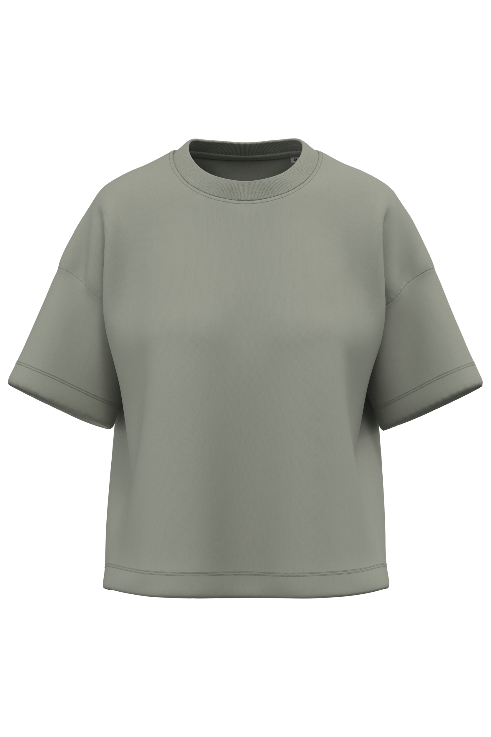 Native Spirit Duurzaam boxy dames-T-shirt met afhangende schouders — Almond Green