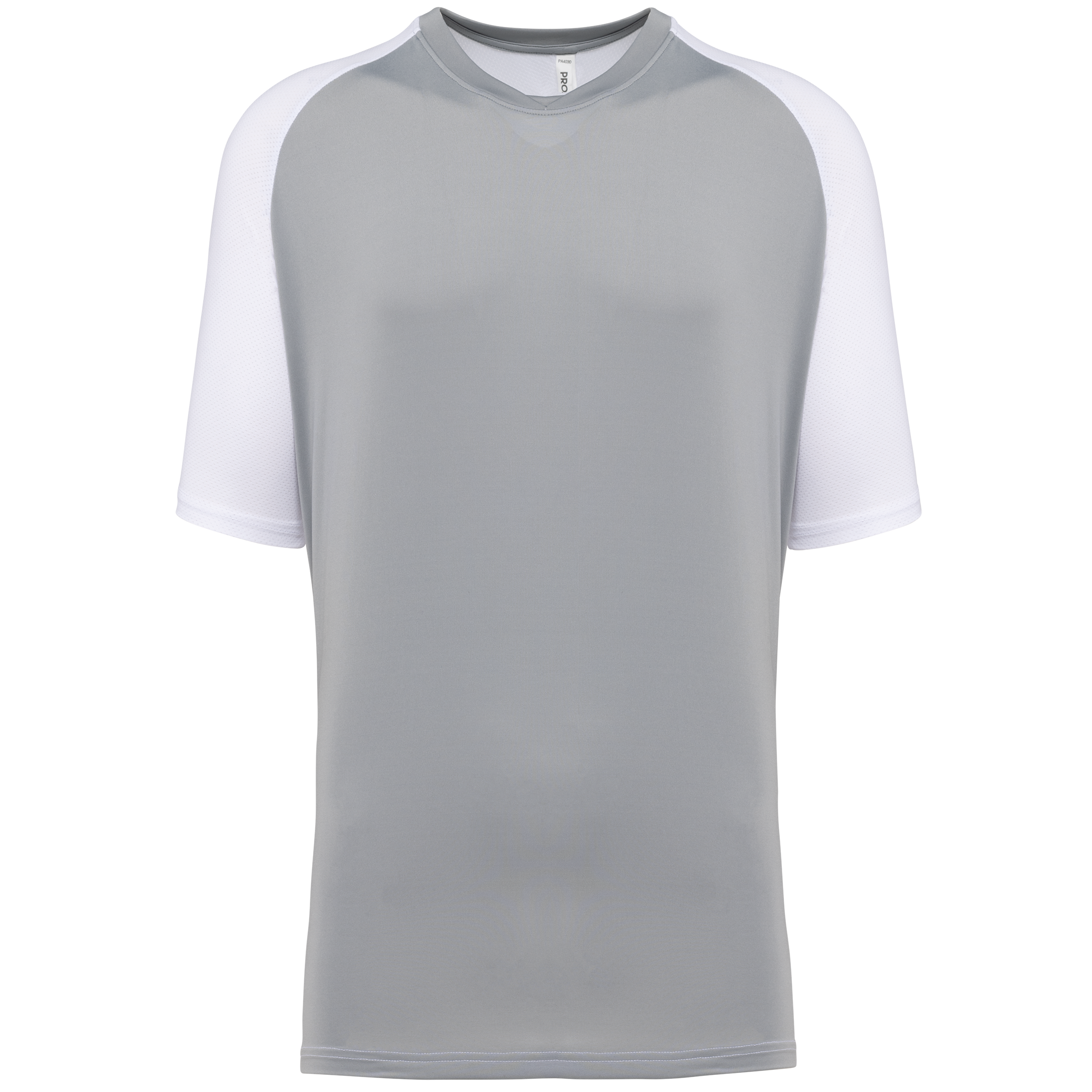 PROACT® Tweekleurig padel-T-shirt met raglanmouwen voor heren — White / Fine Grey