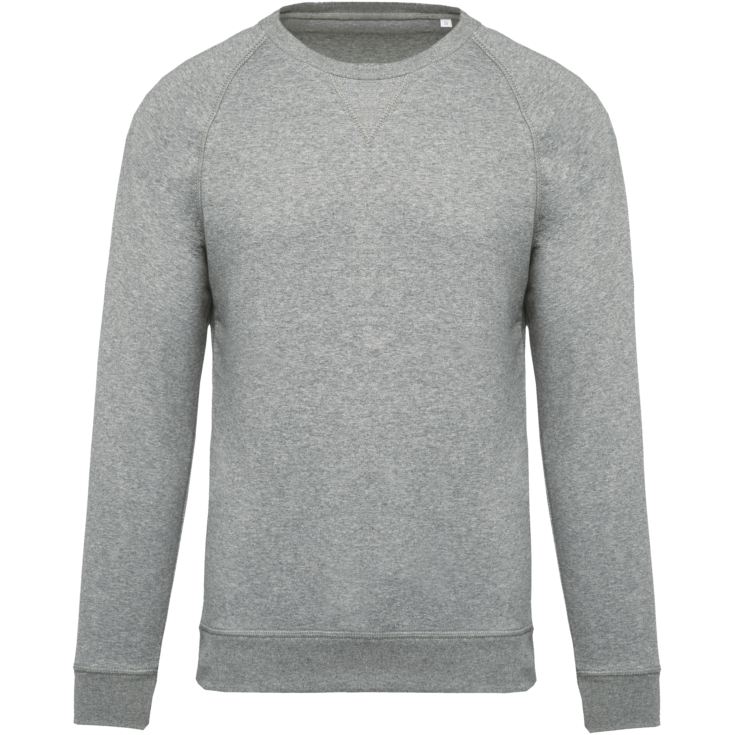 Kariban Herensweater BIO ronde hals raglanmouwen — Grey Heather