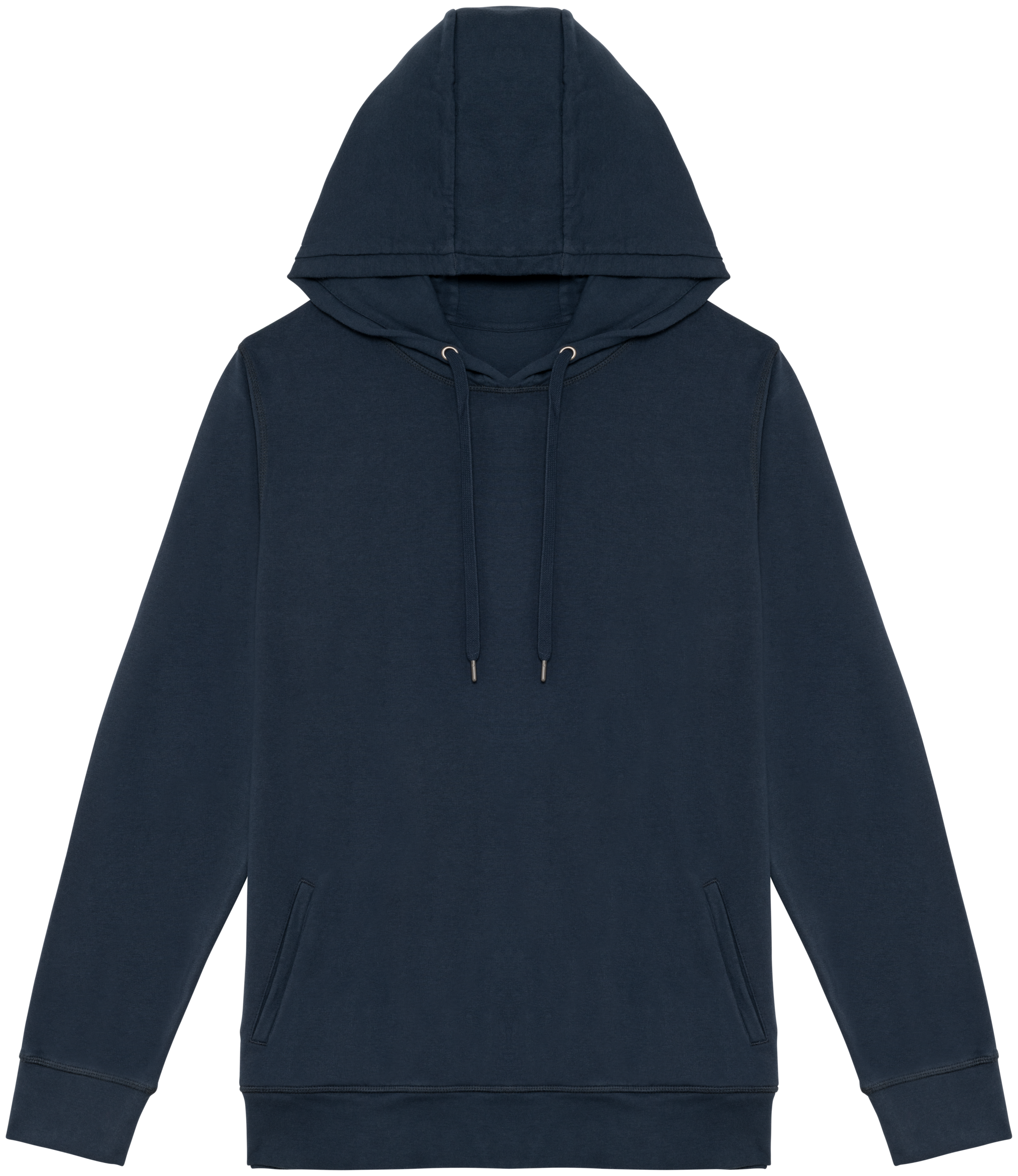 Native Spirit Ecologische uniseks sweater met capuchon French Terry — Washed Navy Blue