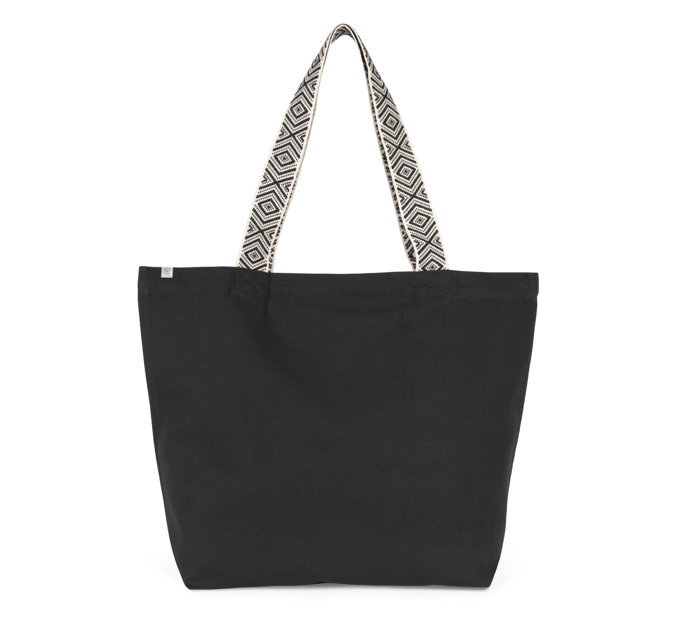 Kimood Grote gerecyclede shopper — Black Night / Ethnic Black