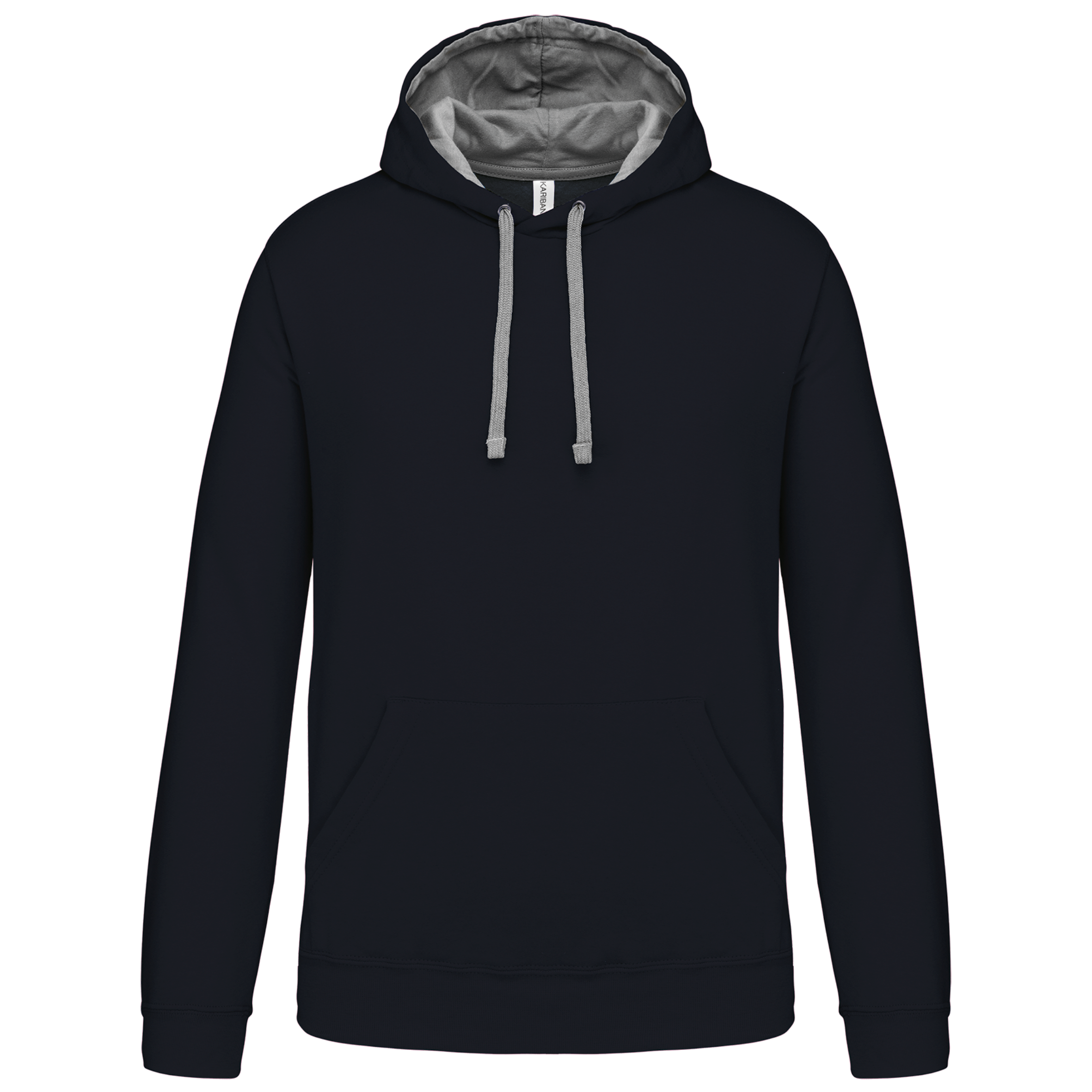 Kariban Sweater met contrasterende capuchon — Navy / Fine Grey