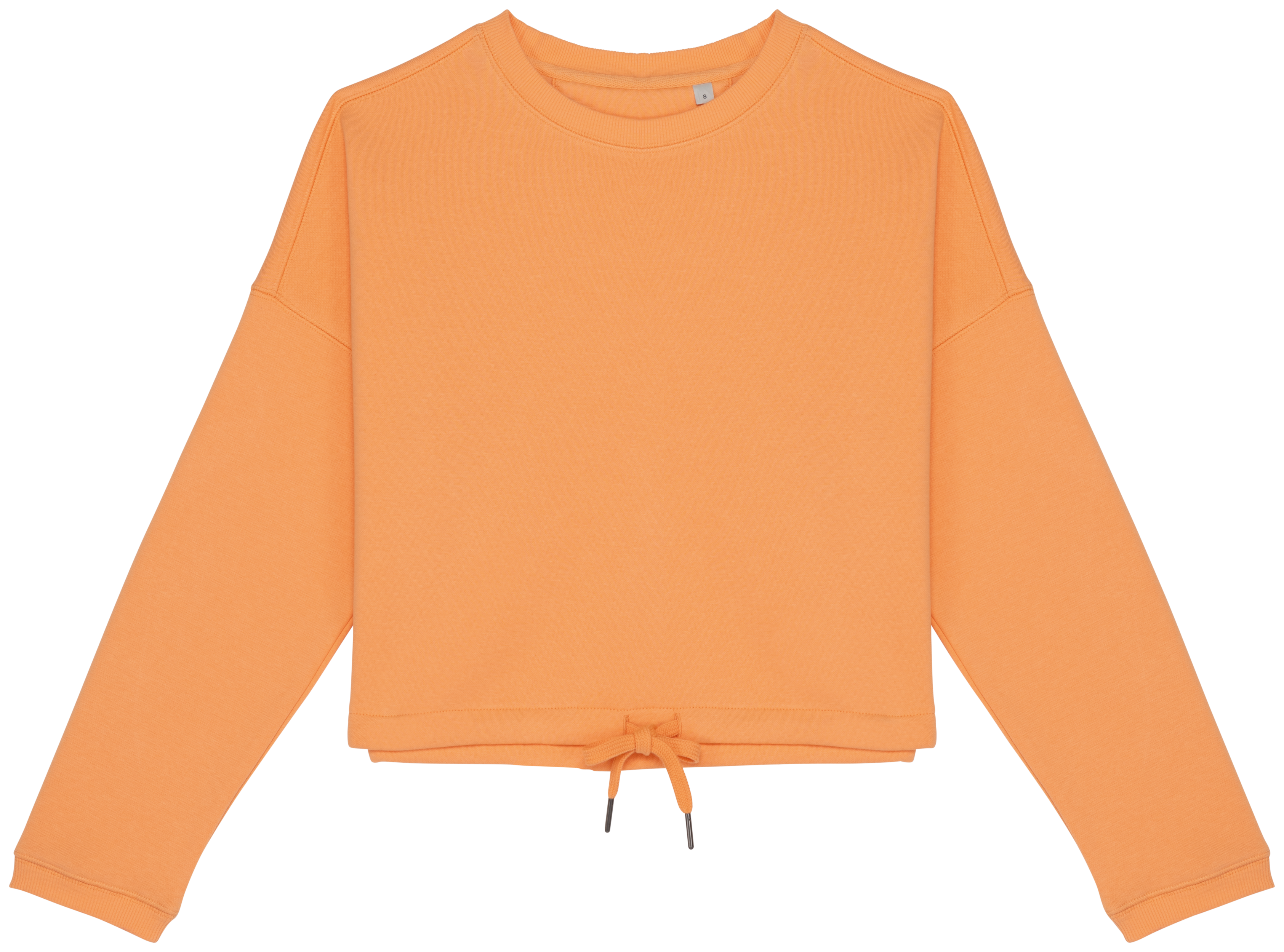 Native Spirit Ecologische cropped damessweater met ronde hals — Apricot