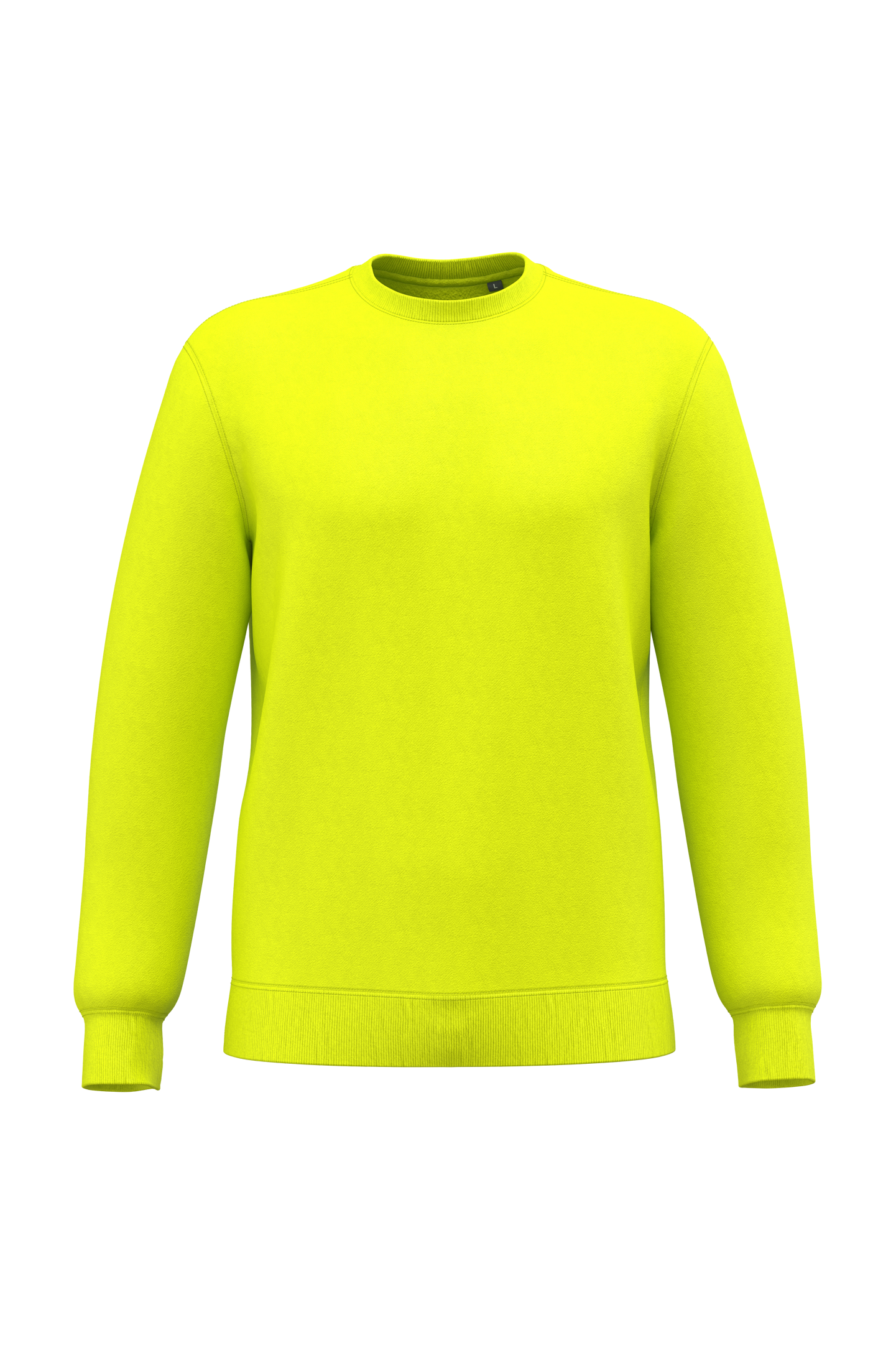 Kariban Gerecyclede uniseks sweater met ronde hals — Fluorescent Yellow