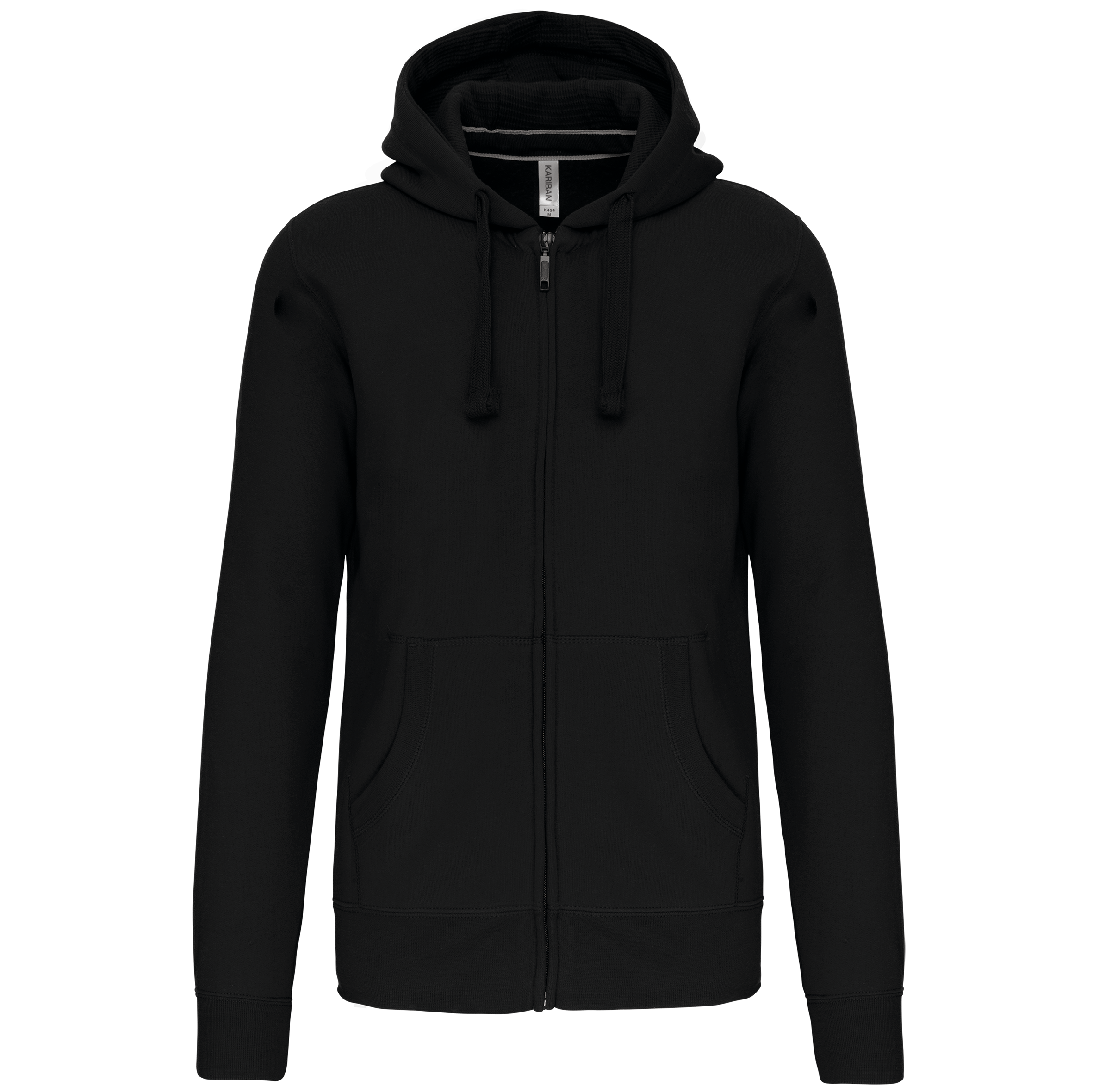 Kariban Hooded Sweater Met Rits — Black