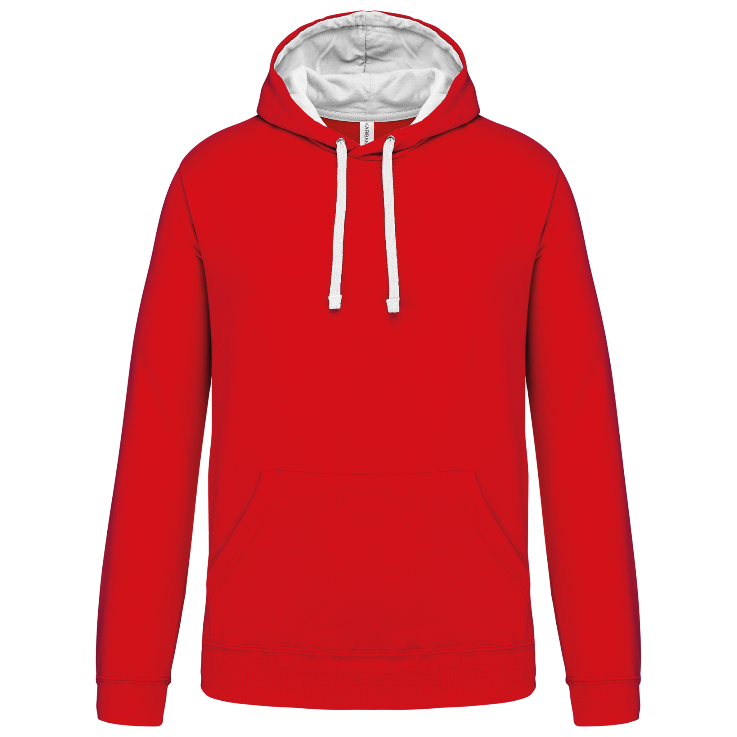 Kariban Sweater met contrasterende capuchon — Red / White