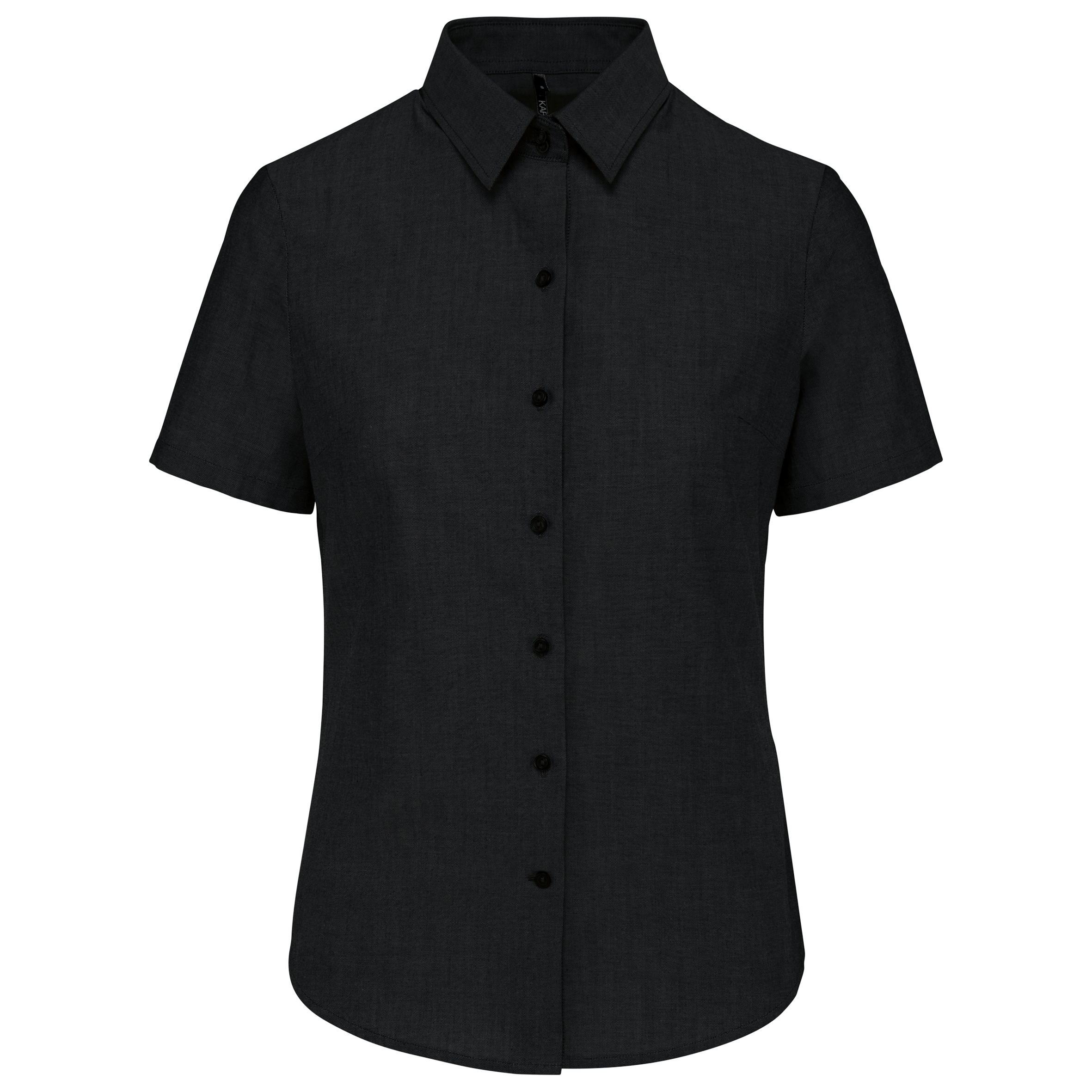 Kariban Dames Oxford blouse korte mouwen — Black