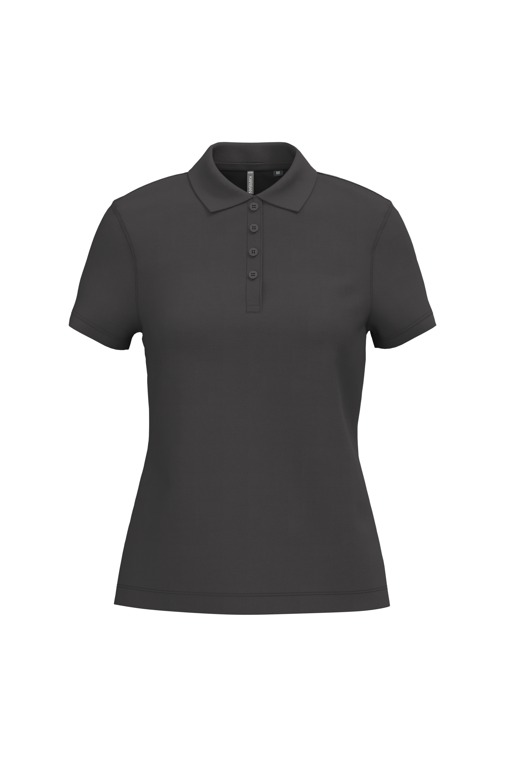 Kariban Piqué-damespolo korte mouwen — Dark Grey