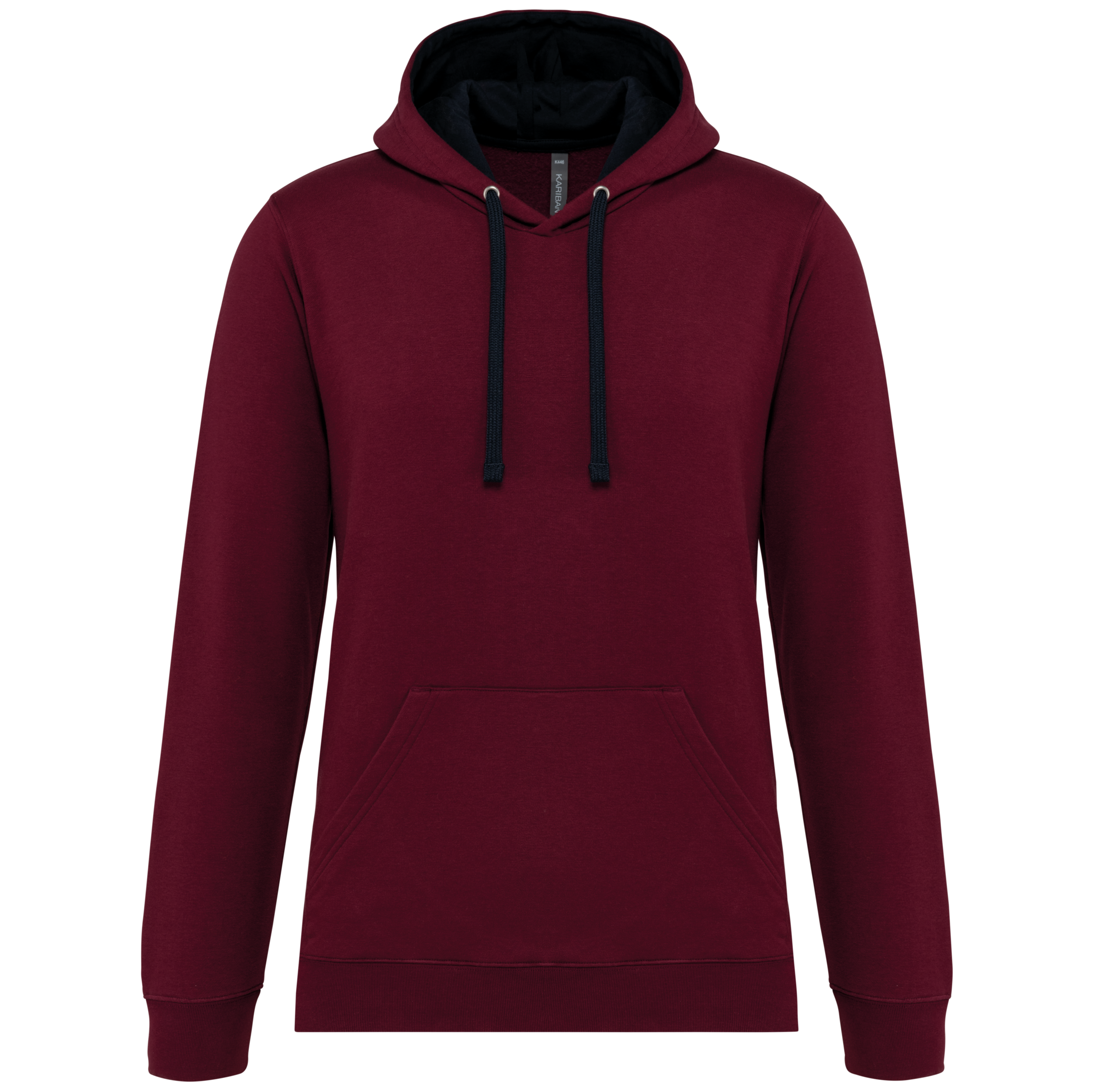 Kariban Sweater met contrasterende capuchon — Wine / Navy