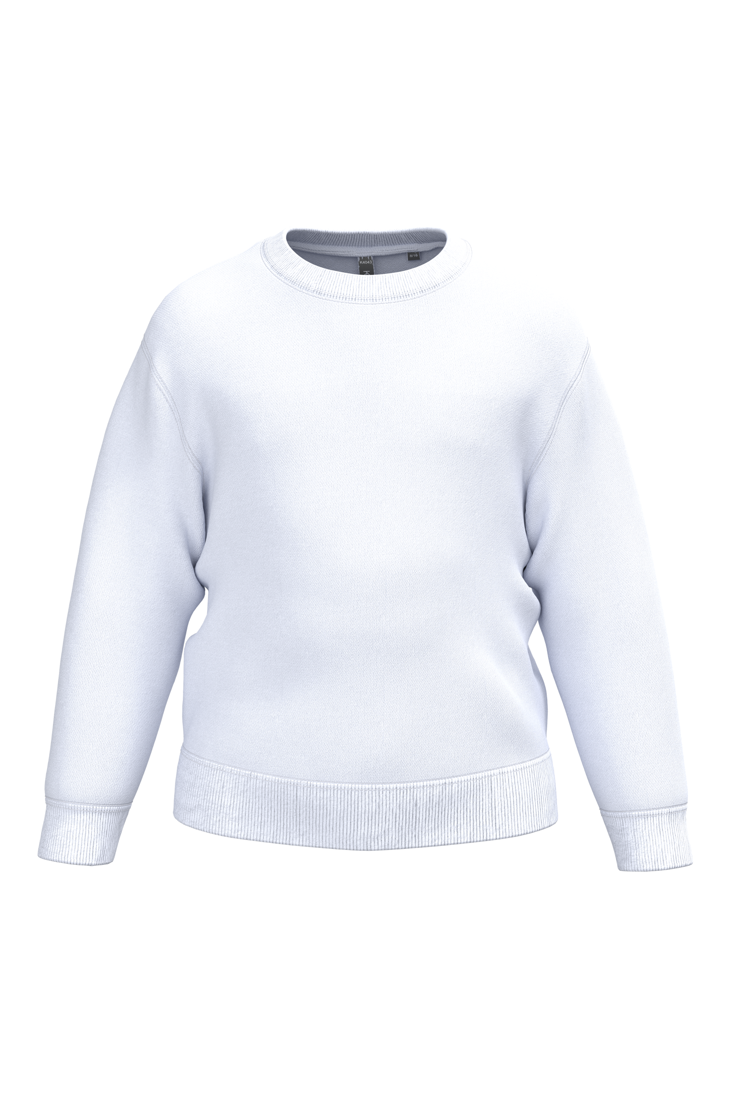 Kariban Gerecyclede kindersweater met ronde hals — White